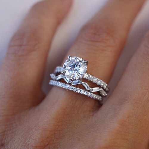 0.18 TCW Baguette CVD Diamond Zig - Zag Wedding Band - Camila Brown