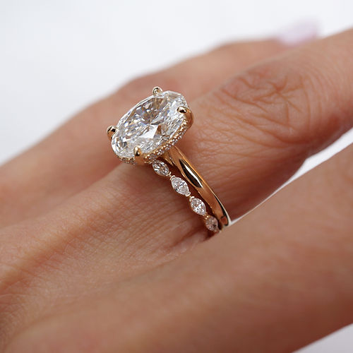 0.32 TCW Marquise CVD Diamond Half Eternity Wedding Band - Camila Brown