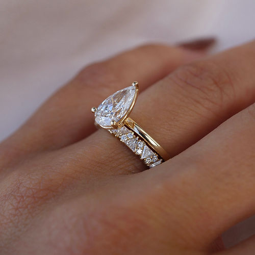 0.88 TCW Round & Trillion CVD Diamond Multi Stone Wedding Band - Camila Brown