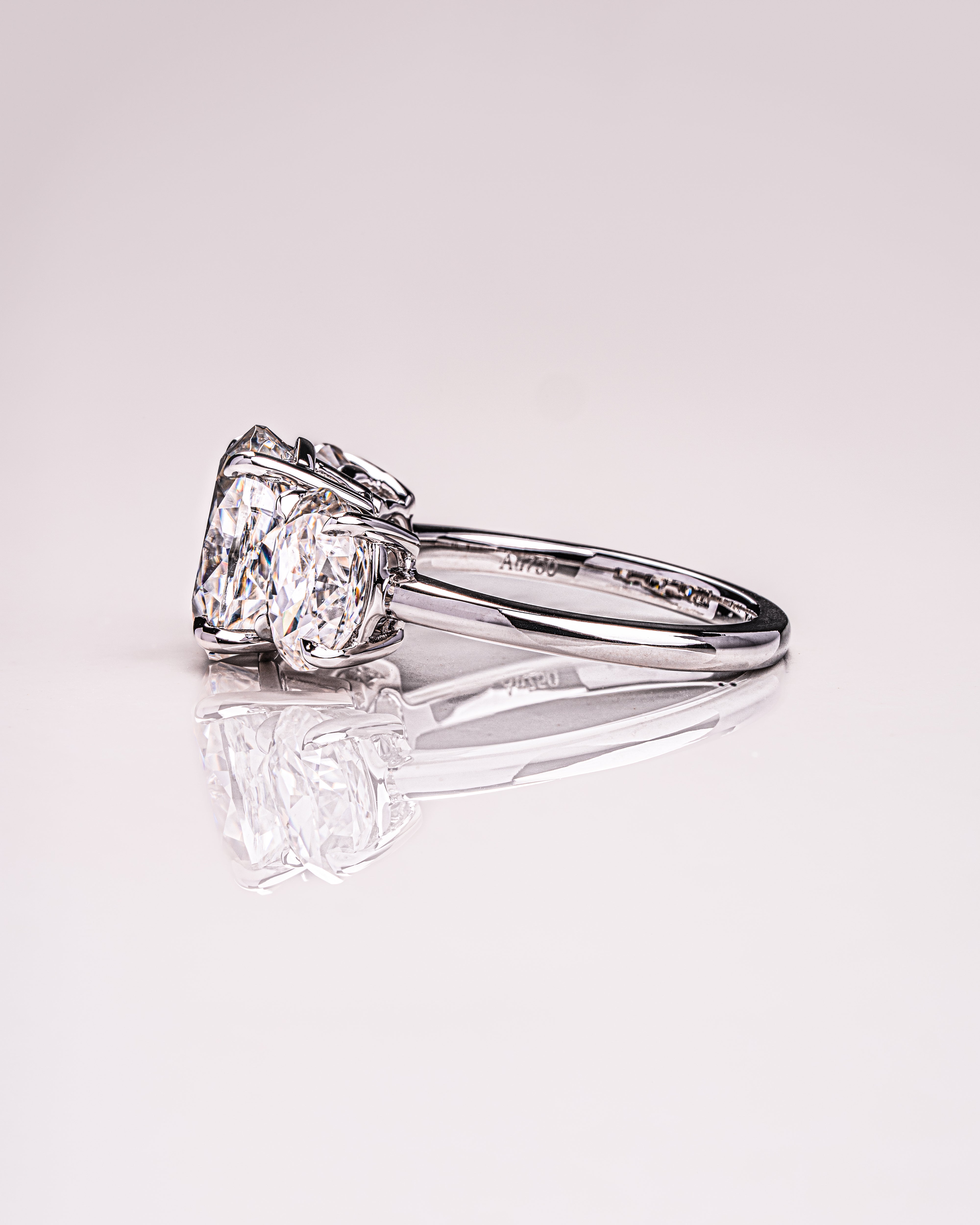 1.0-3.0 CT Oval E/VS1 CVD Diamond Three Stone Engagement Ring - Camila Brown