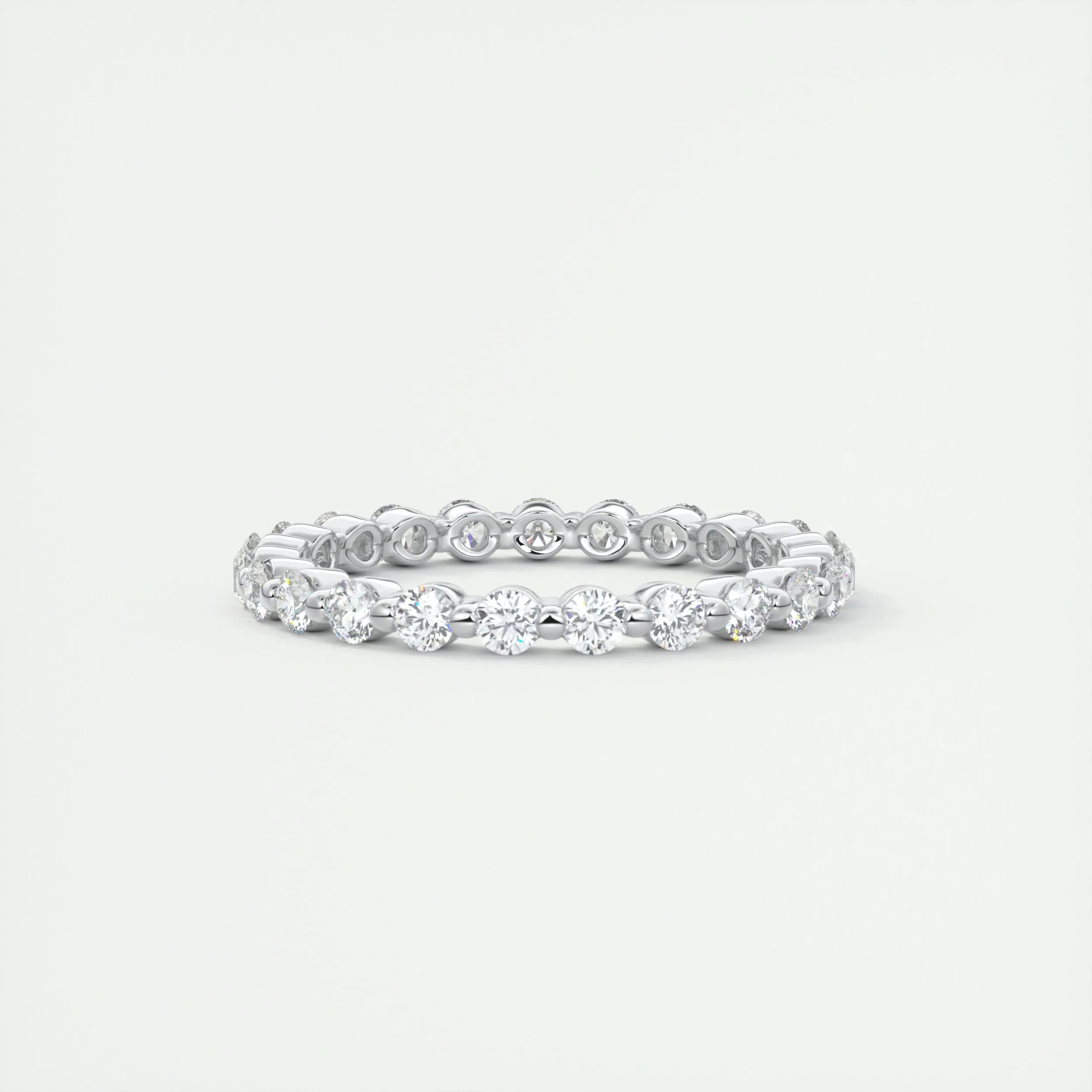 0.69 TCW Round CVD Diamond bubble prong Wedding Band - Camila Brown