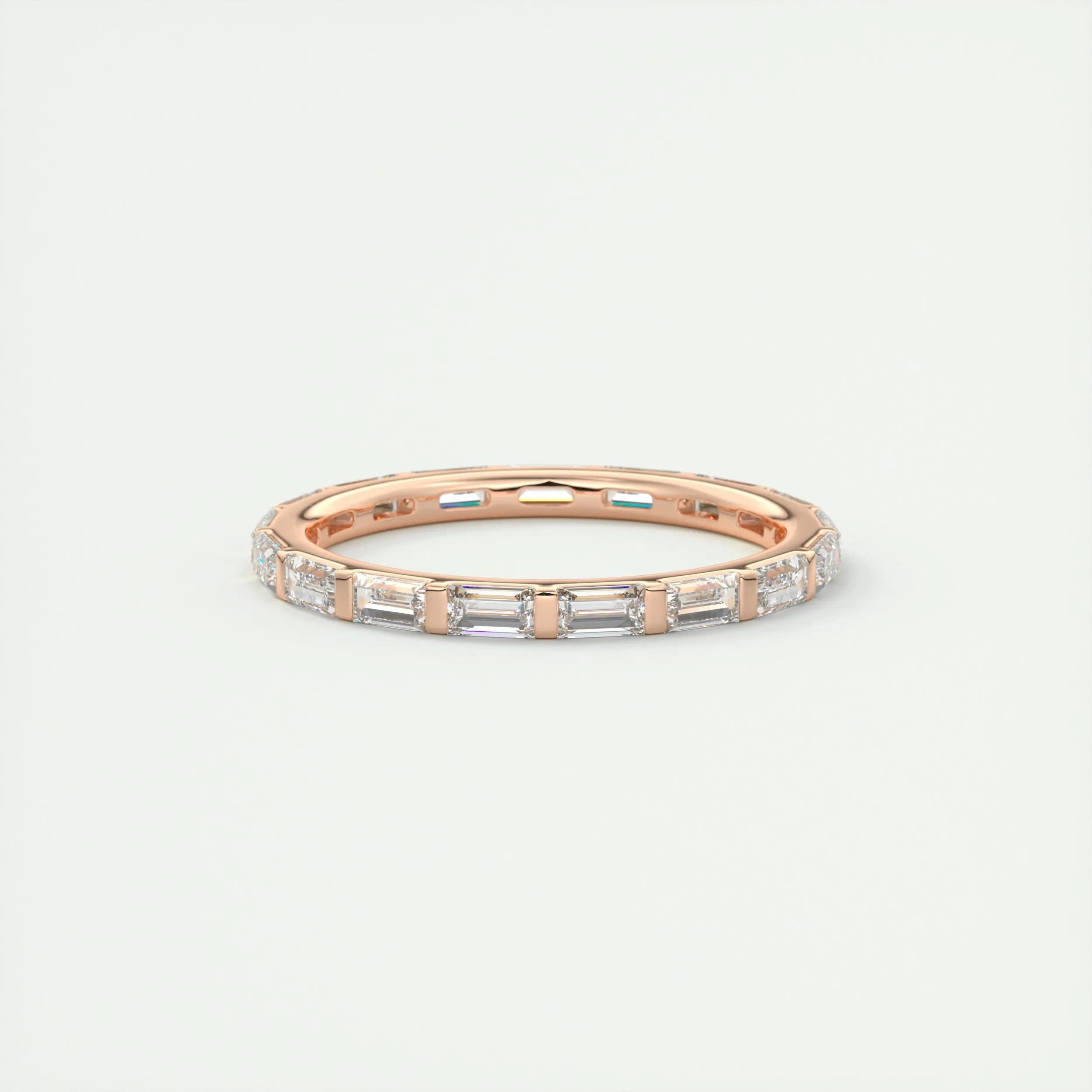 1.02 TCW Baguette CVD Diamond Bar Wedding Band - Camila Brown