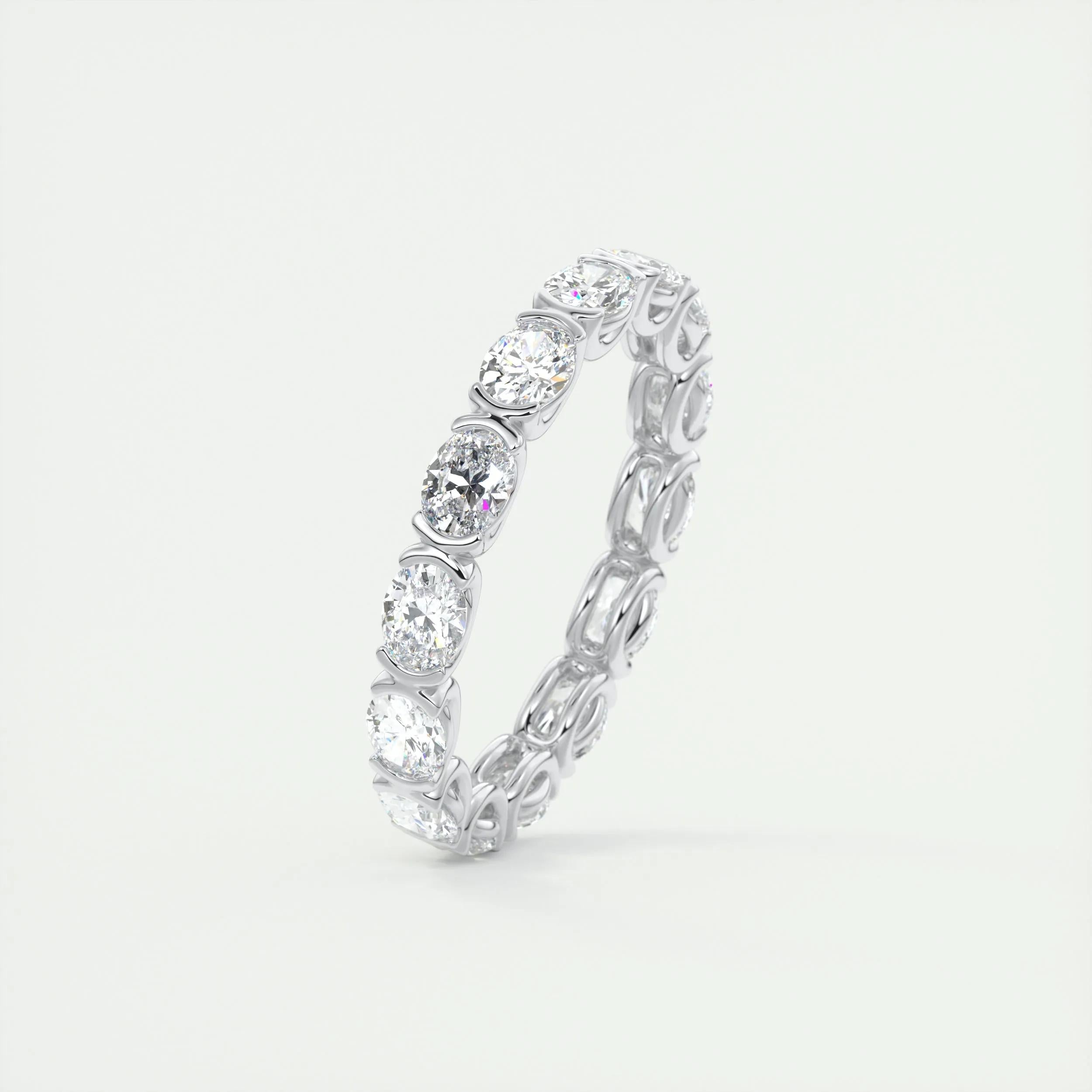 2.25 TCW Oval CVD Diamond Half Bezel Wedding Band - Camila Brown