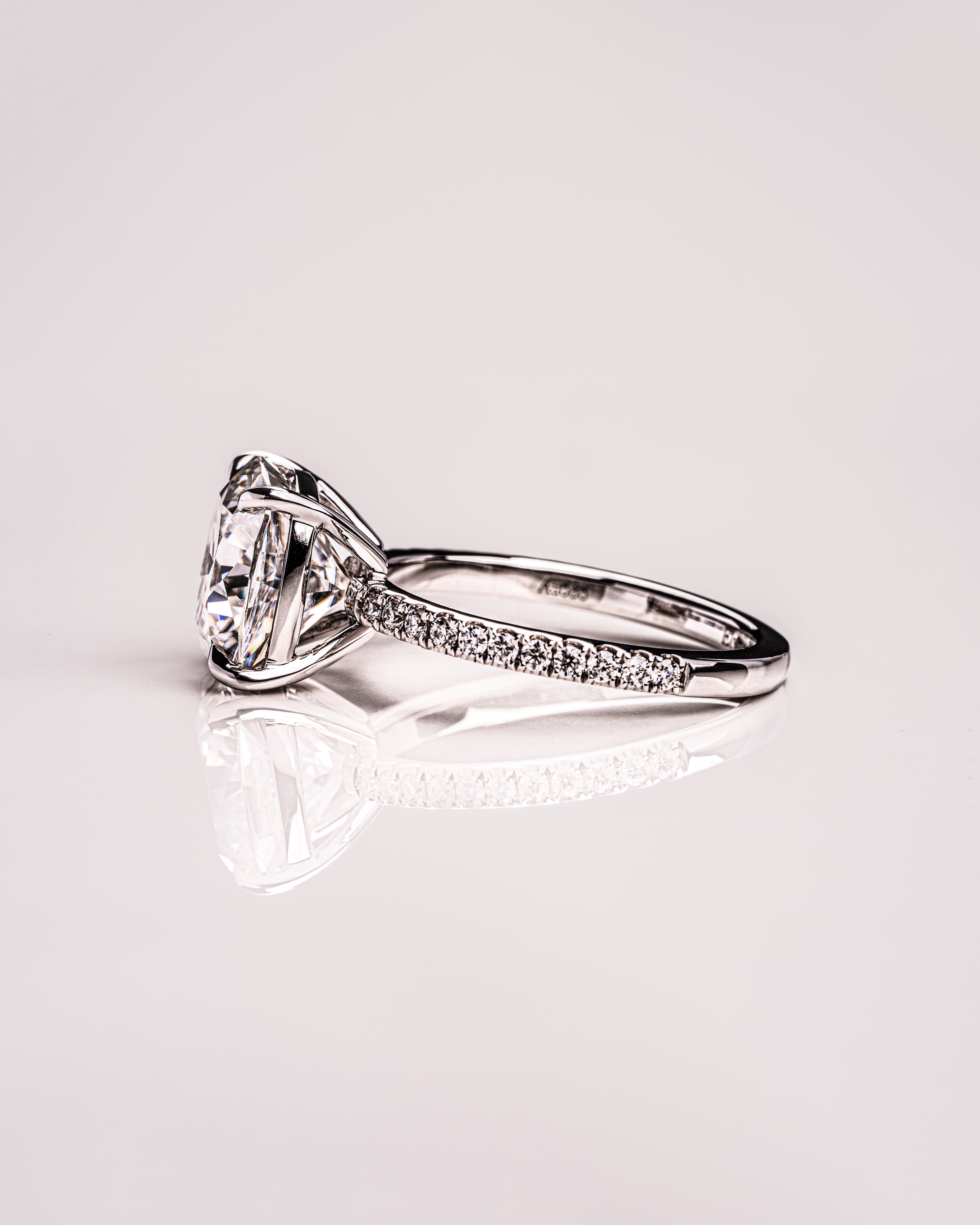 2.18-4.18 CT Cushion G/VS2 CVD Diamond Pave Setting Engagement Ring - Camila Brown