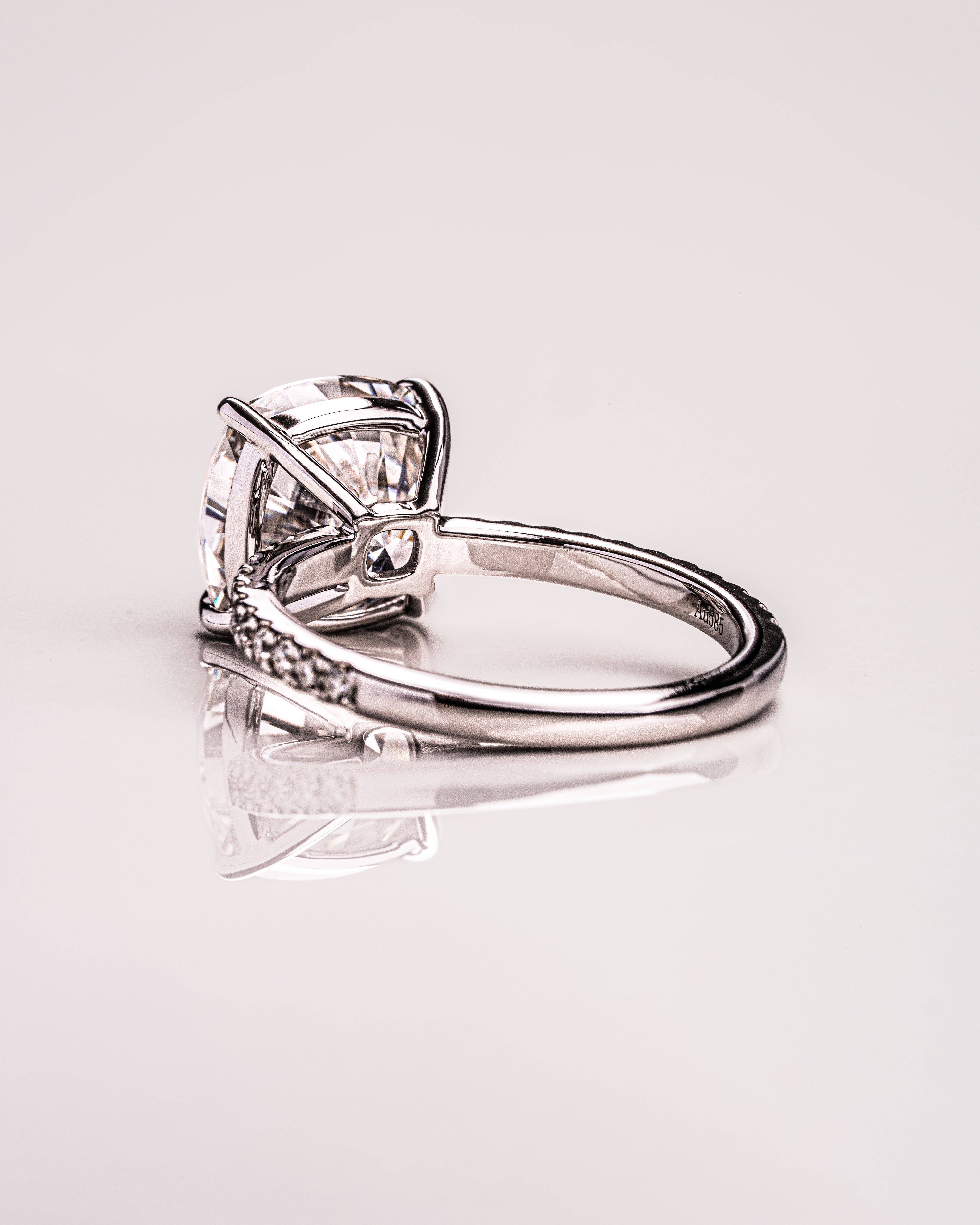 2.18-4.18 CT Cushion G/VS2 CVD Diamond Pave Setting Engagement Ring - Camila Brown