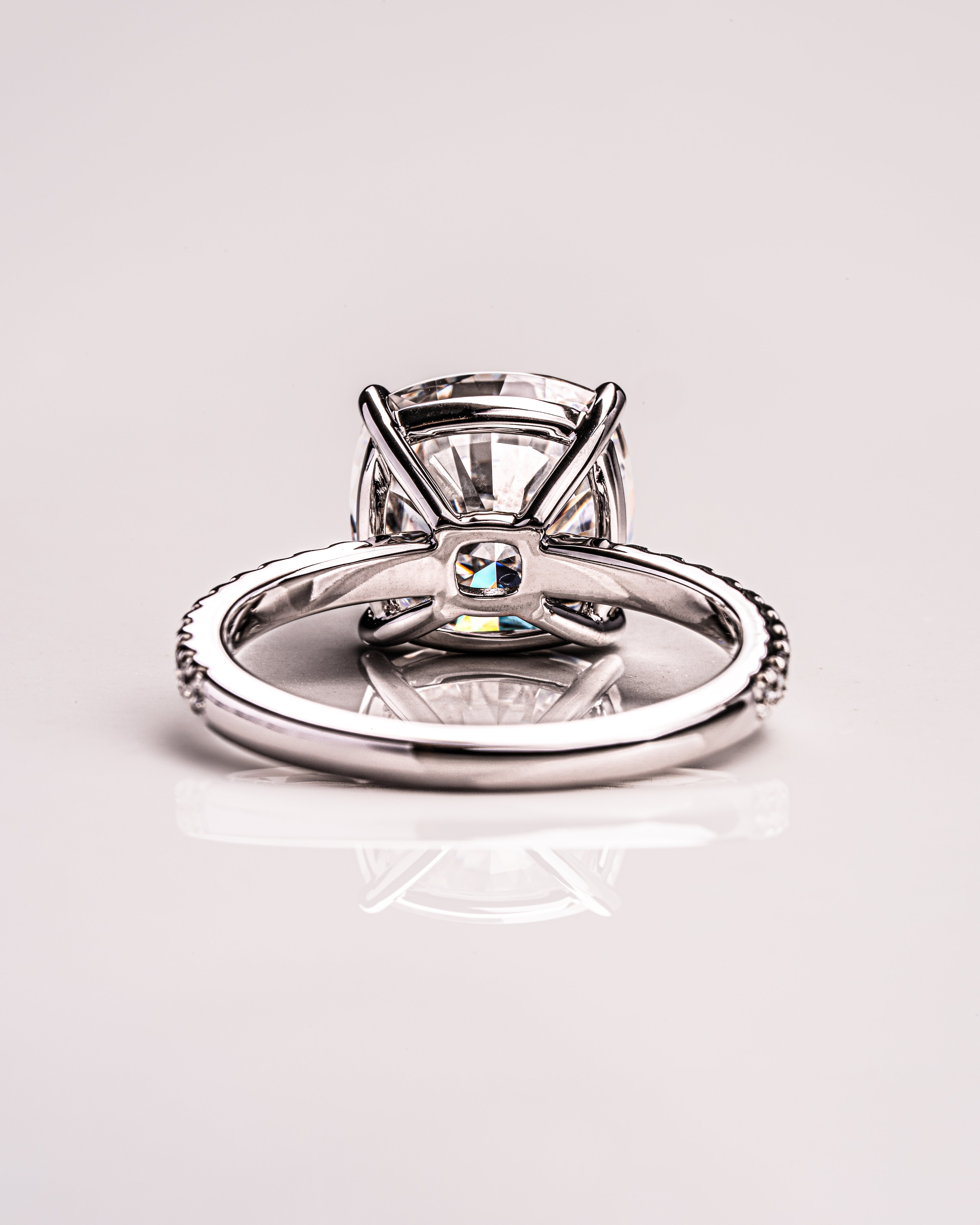 2.18-4.18 CT Cushion G/VS2 CVD Diamond Pave Setting Engagement Ring - Camila Brown