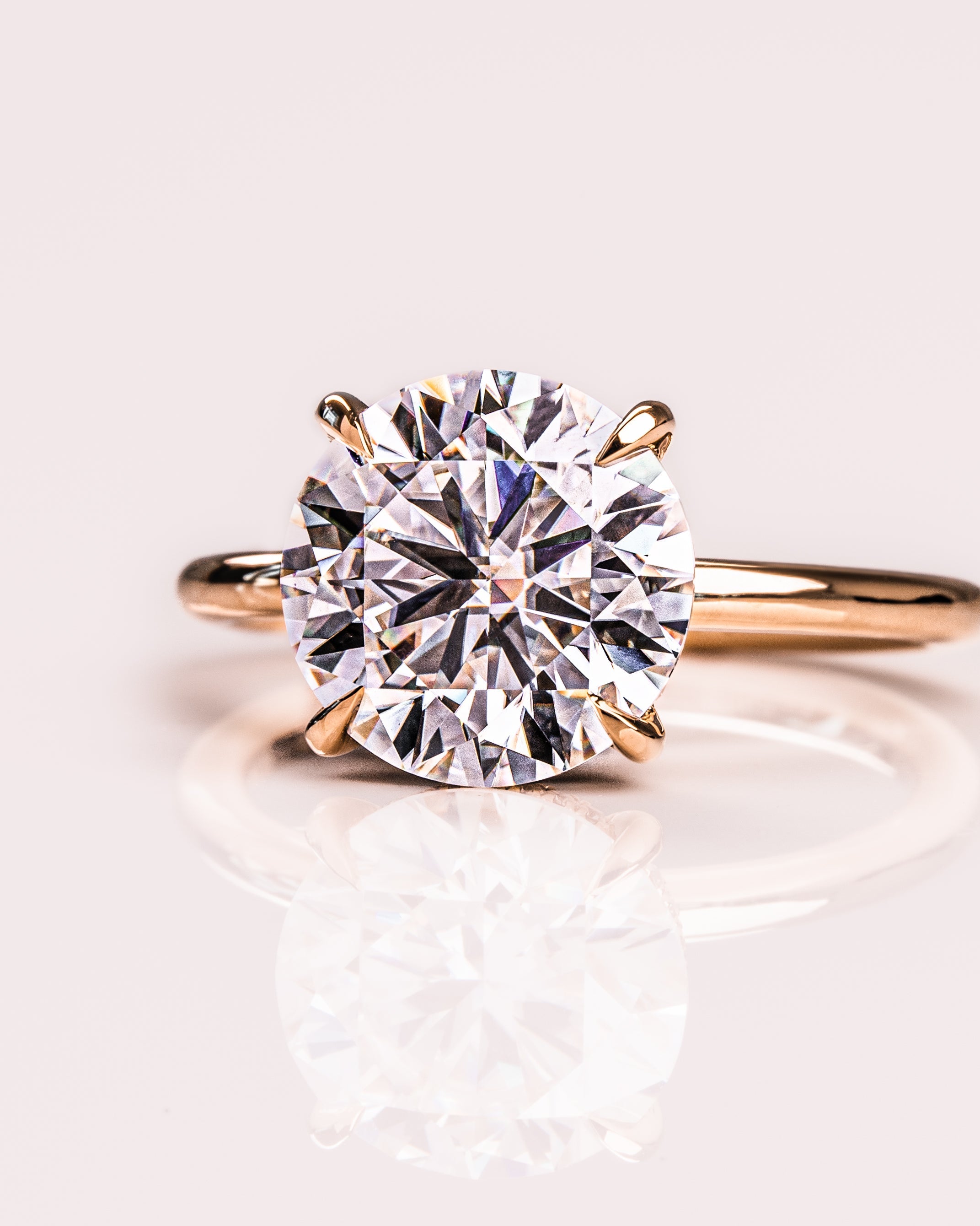 1.08 - 3.08 CT Round F/VS1 CVD Diamond Hidden Halo Engagement Ring - Camila Brown