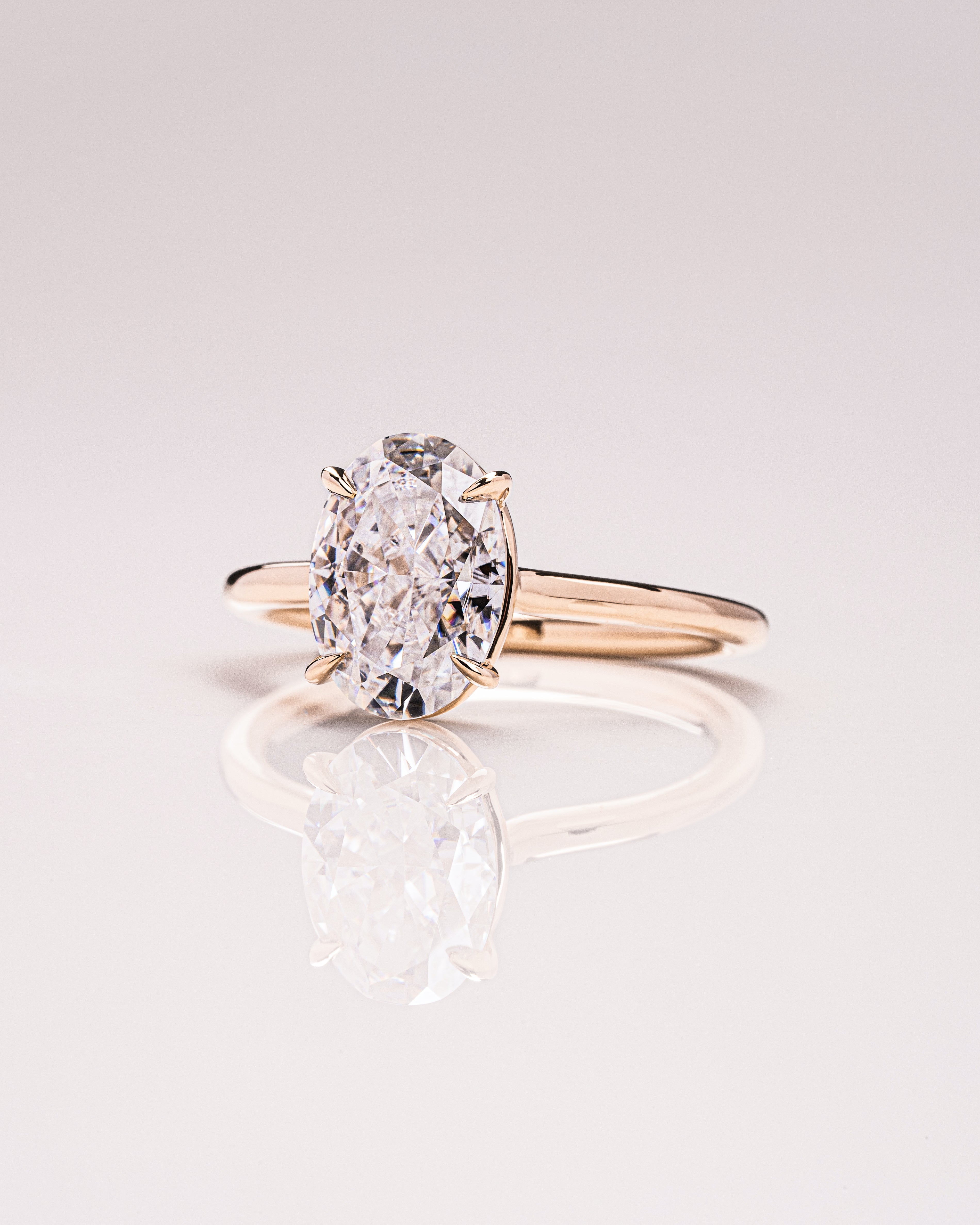 1.72 - 3.72 CT Oval F/VS1 CVD Diamond Solitaire Engagement Ring - Camila Brown