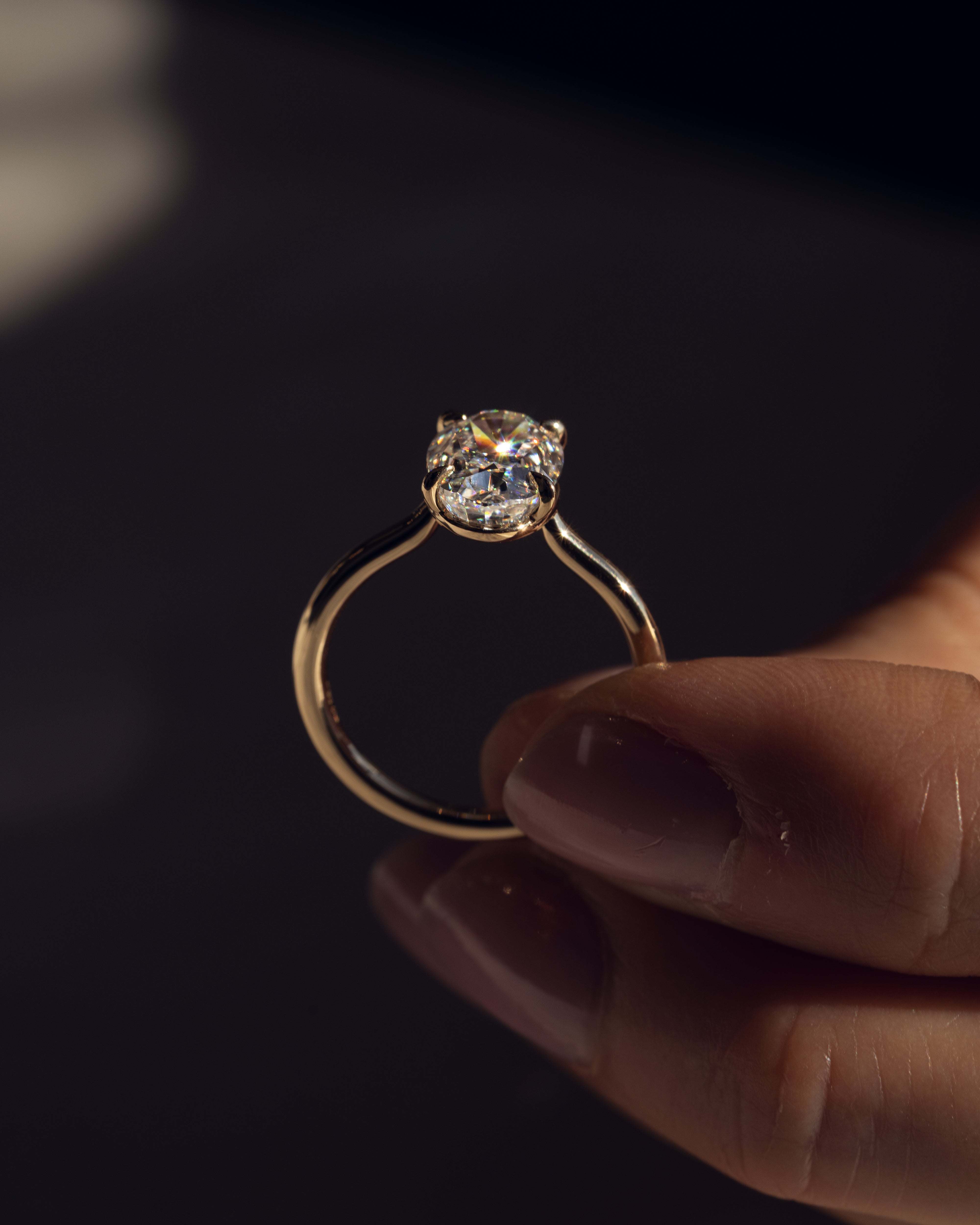 1.72 - 3.72 CT Oval F/VS1 CVD Diamond Solitaire Engagement Ring - Camila Brown