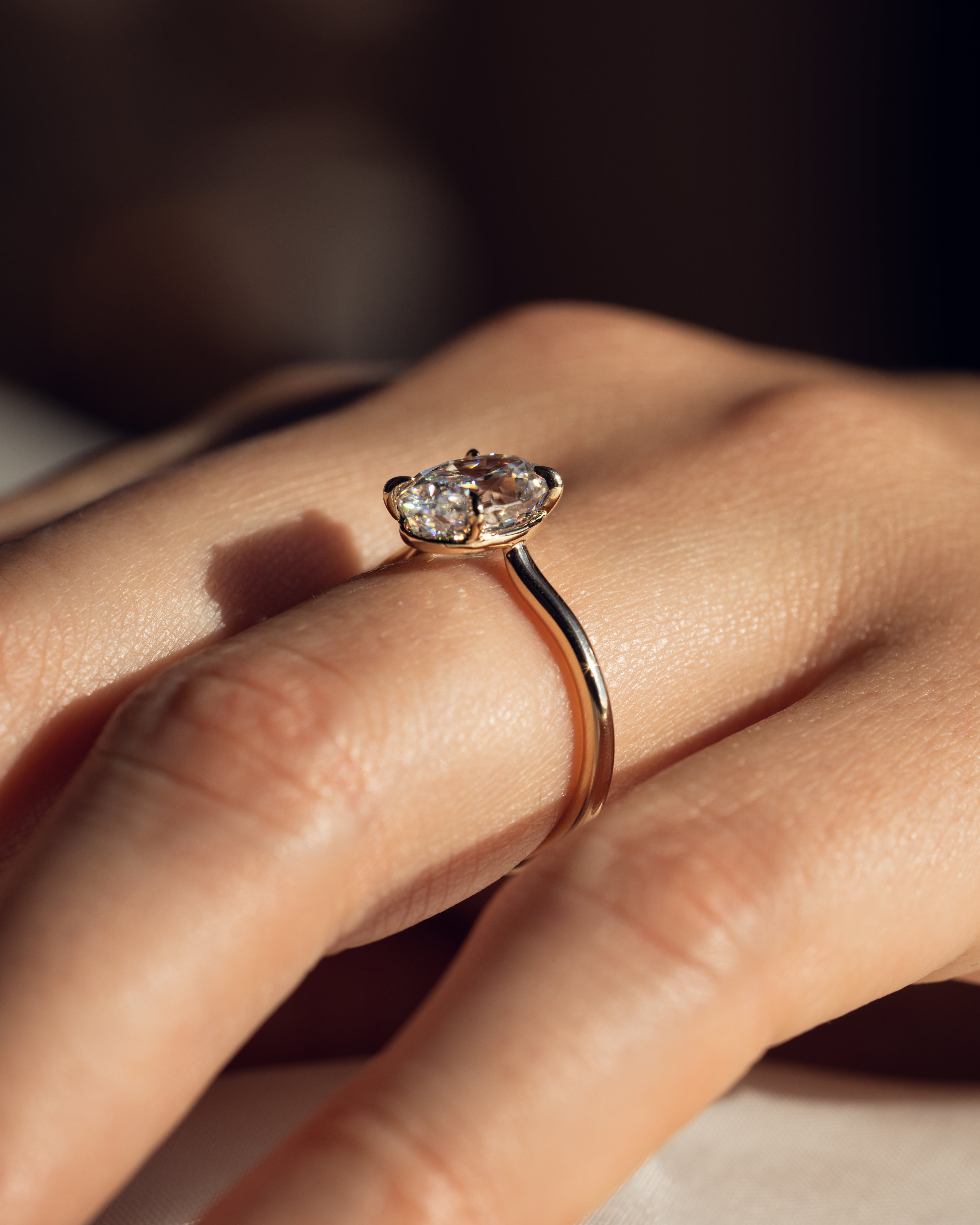 1.72 - 3.72 CT Oval F/VS1 CVD Diamond Solitaire Engagement Ring - Camila Brown