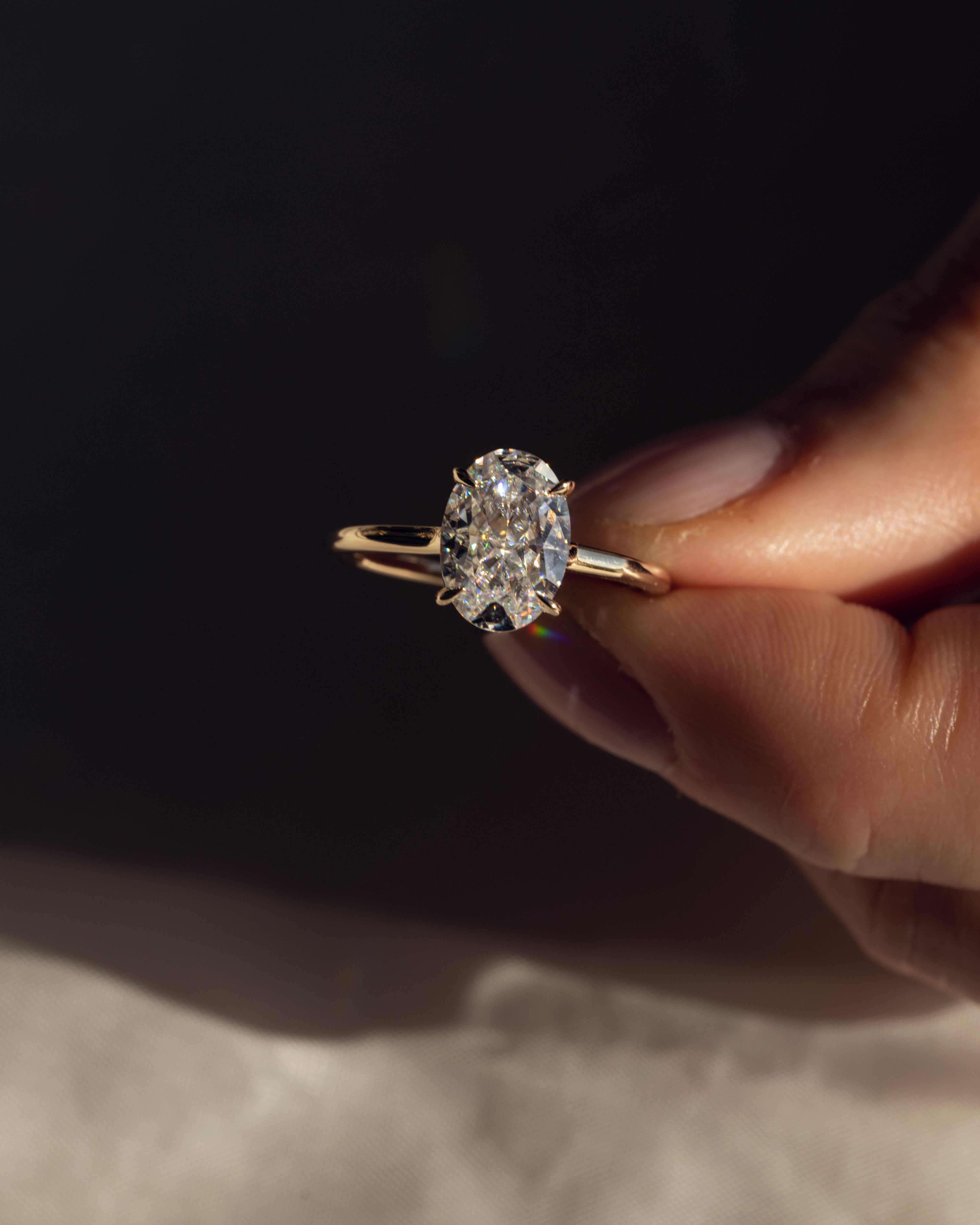 1.72 - 3.72 CT Oval F/VS1 CVD Diamond Solitaire Engagement Ring - Camila Brown