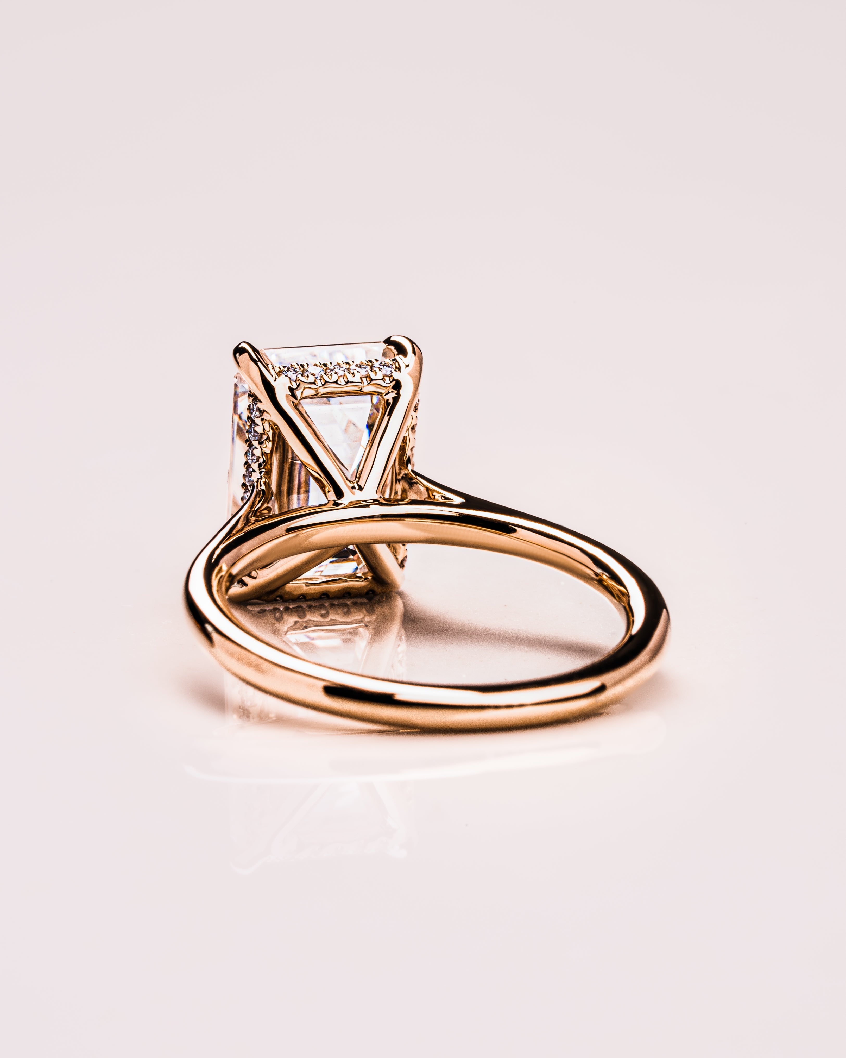 1.24 CT-3.24 CT Emerald F/VS2 CVD Diamond Hidden Halo Engagement Ring - Camila Brown