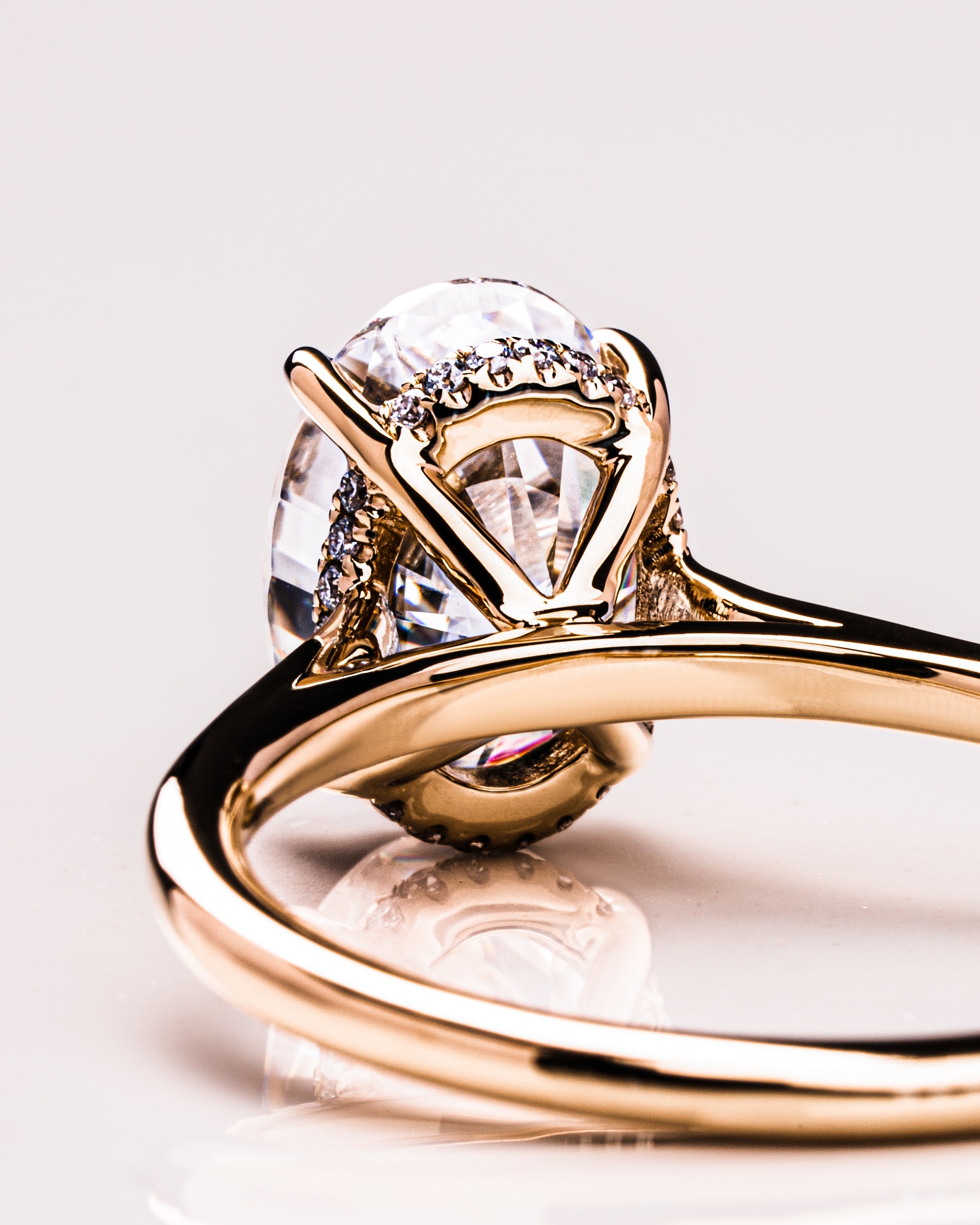 1.72-3.72 CT Oval F/VS1 CVD Diamond Hidden Halo Engagement Ring - Camila Brown