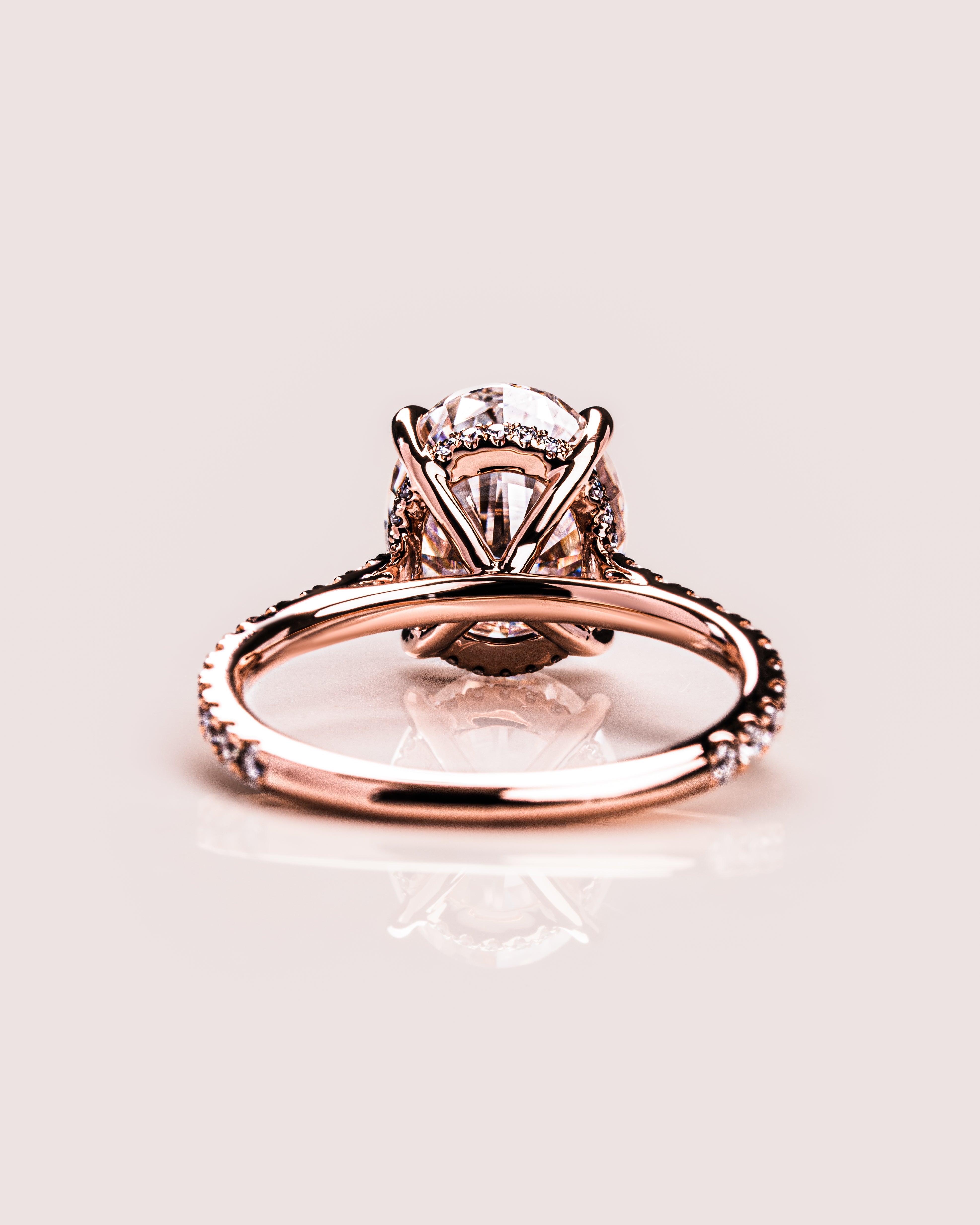 1.72-3.72 CT Oval E/VS1 CVD Diamond Hidden Halo Pave Setting Engagement Ring - Camila Brown