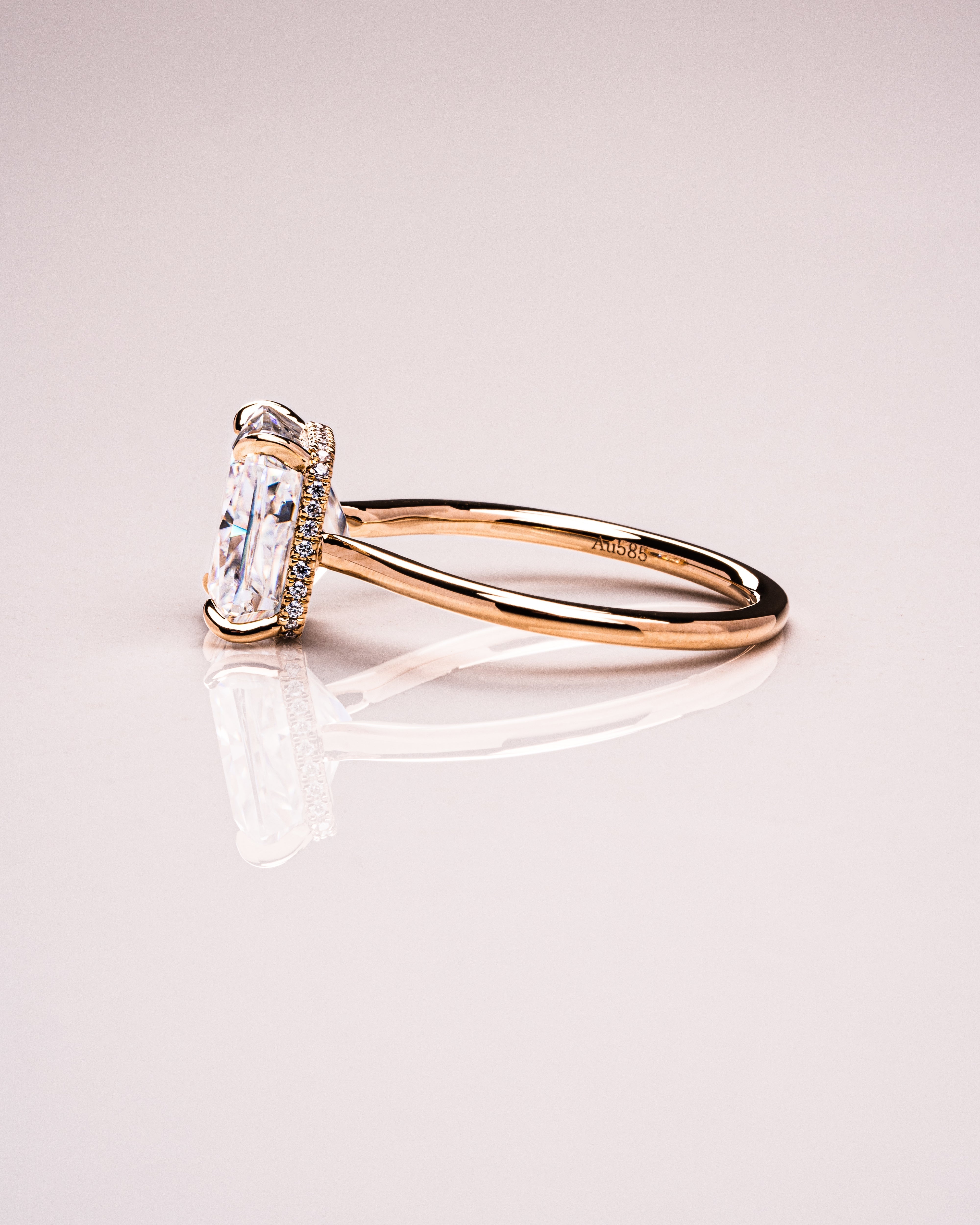 1.51 - 3.51 CT Radiant E/VS1 CVD Diamond Hidden Halo Engagement Ring - Camila Brown