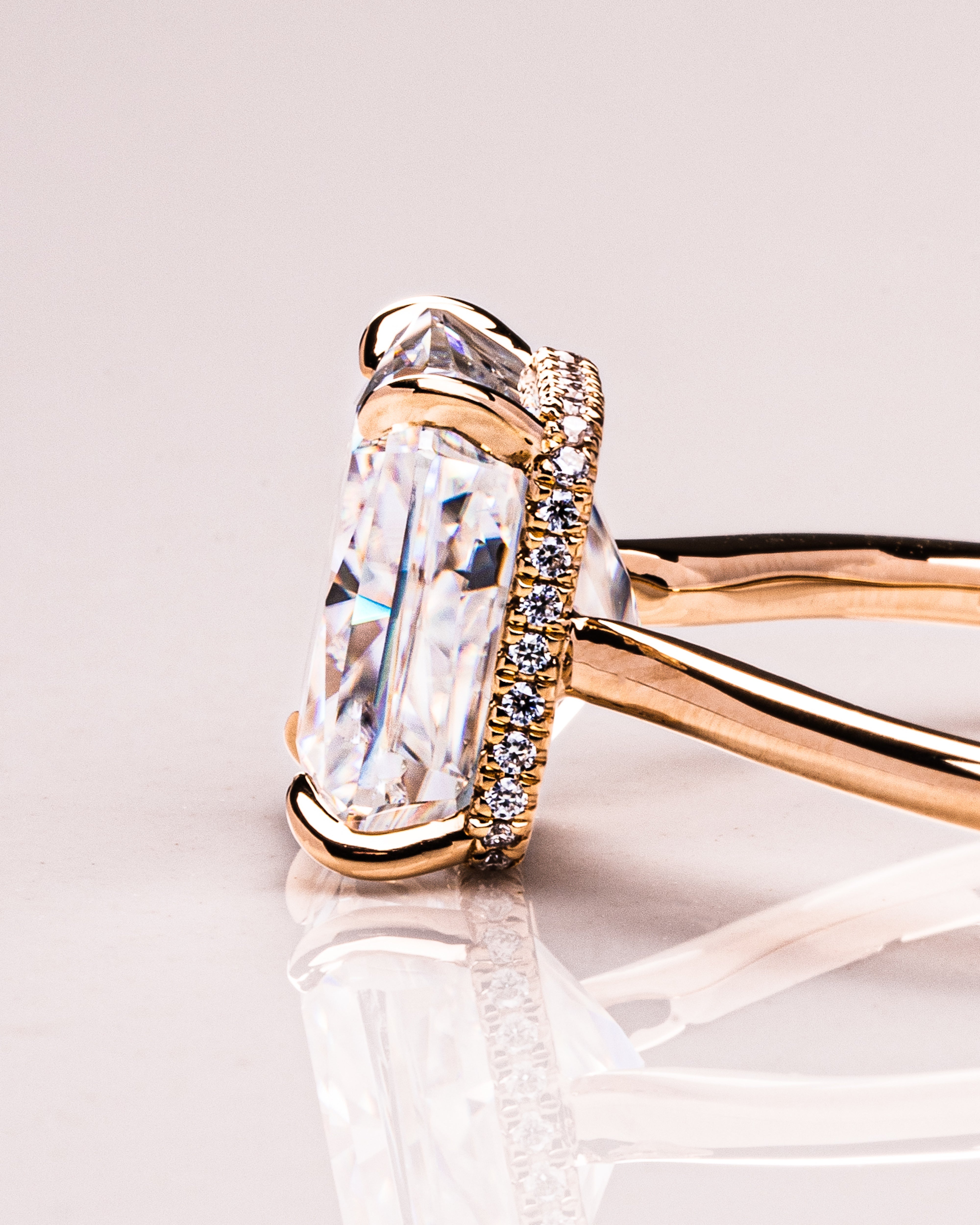 1.51 - 3.51 CT Radiant E/VS1 CVD Diamond Hidden Halo Engagement Ring - Camila Brown