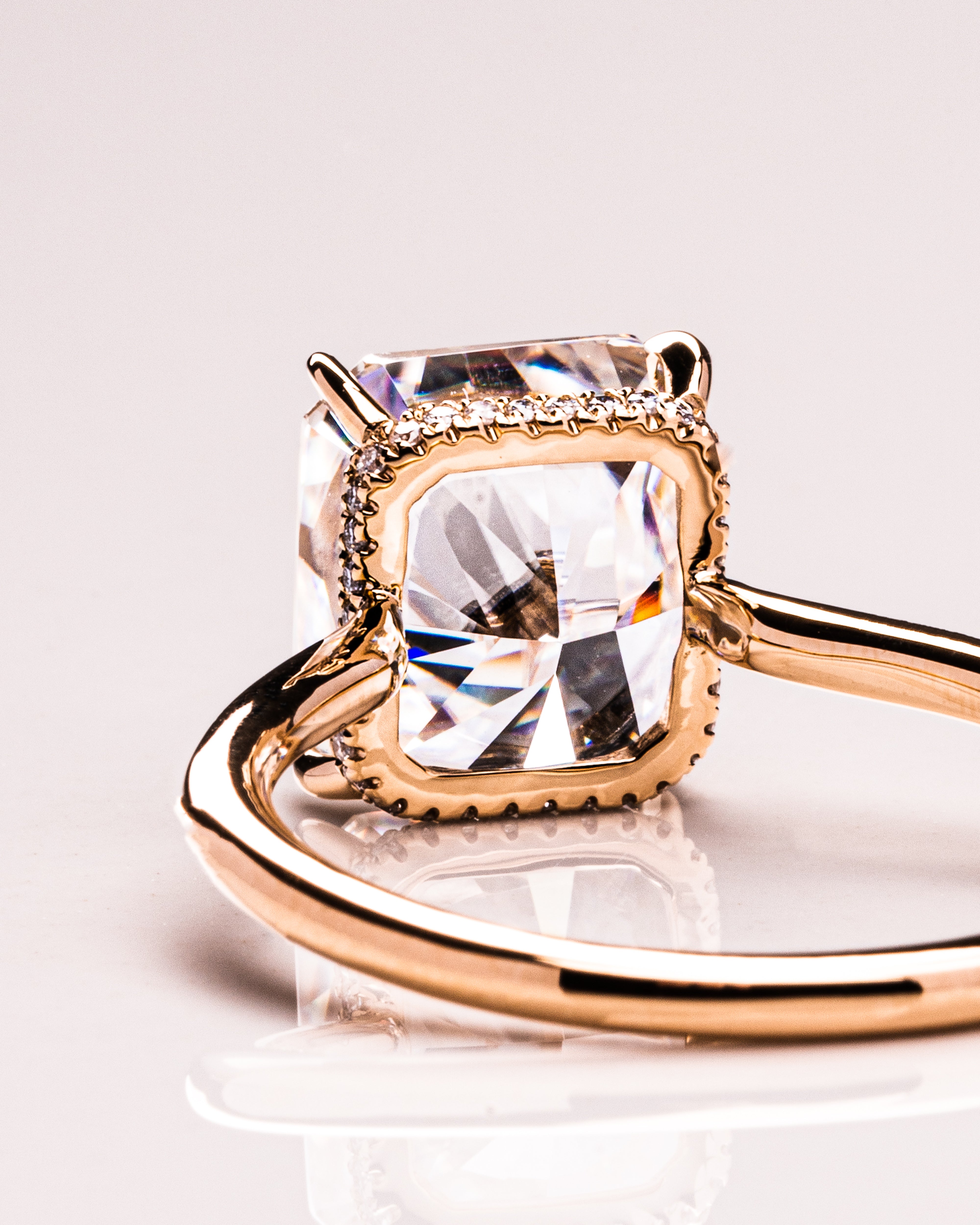 1.51 - 3.51 CT Radiant E/VS1 CVD Diamond Hidden Halo Engagement Ring - Camila Brown