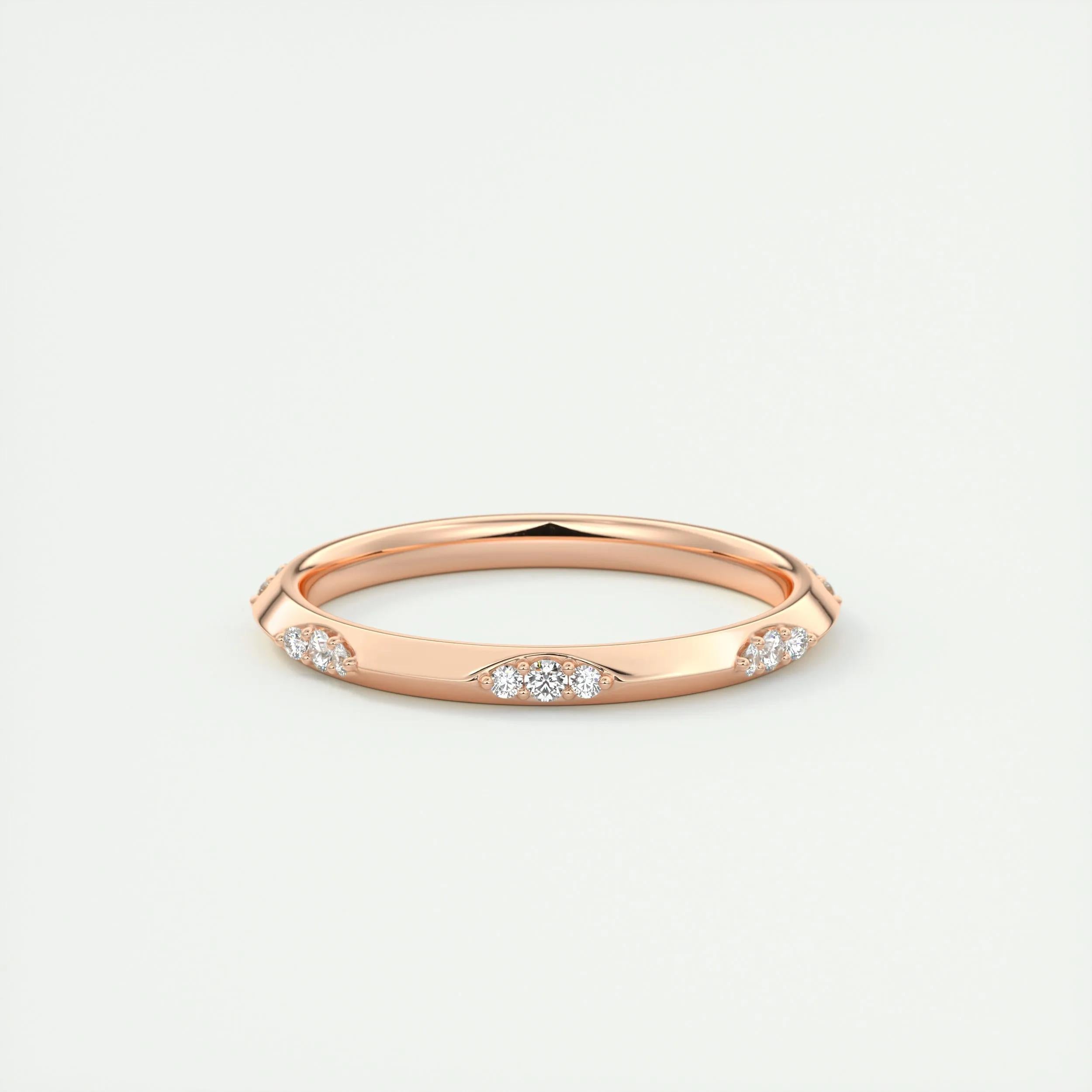 0.09 TCW Round CVD Diamond Flush Setting Wedding Band - Camila Brown