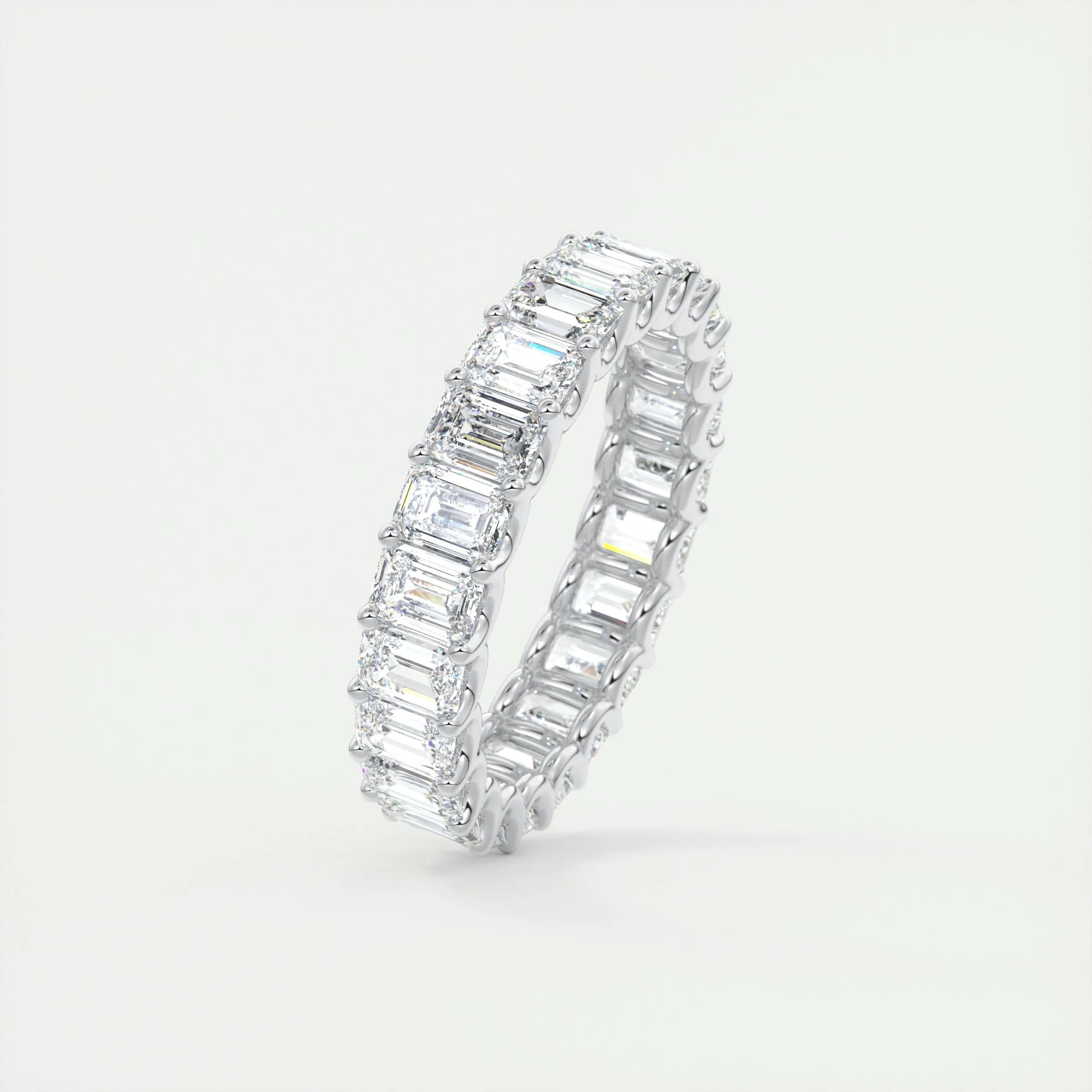 4.6 TCW Emerald CVD Diamond Full Eternity Wedding Band - Camila Brown