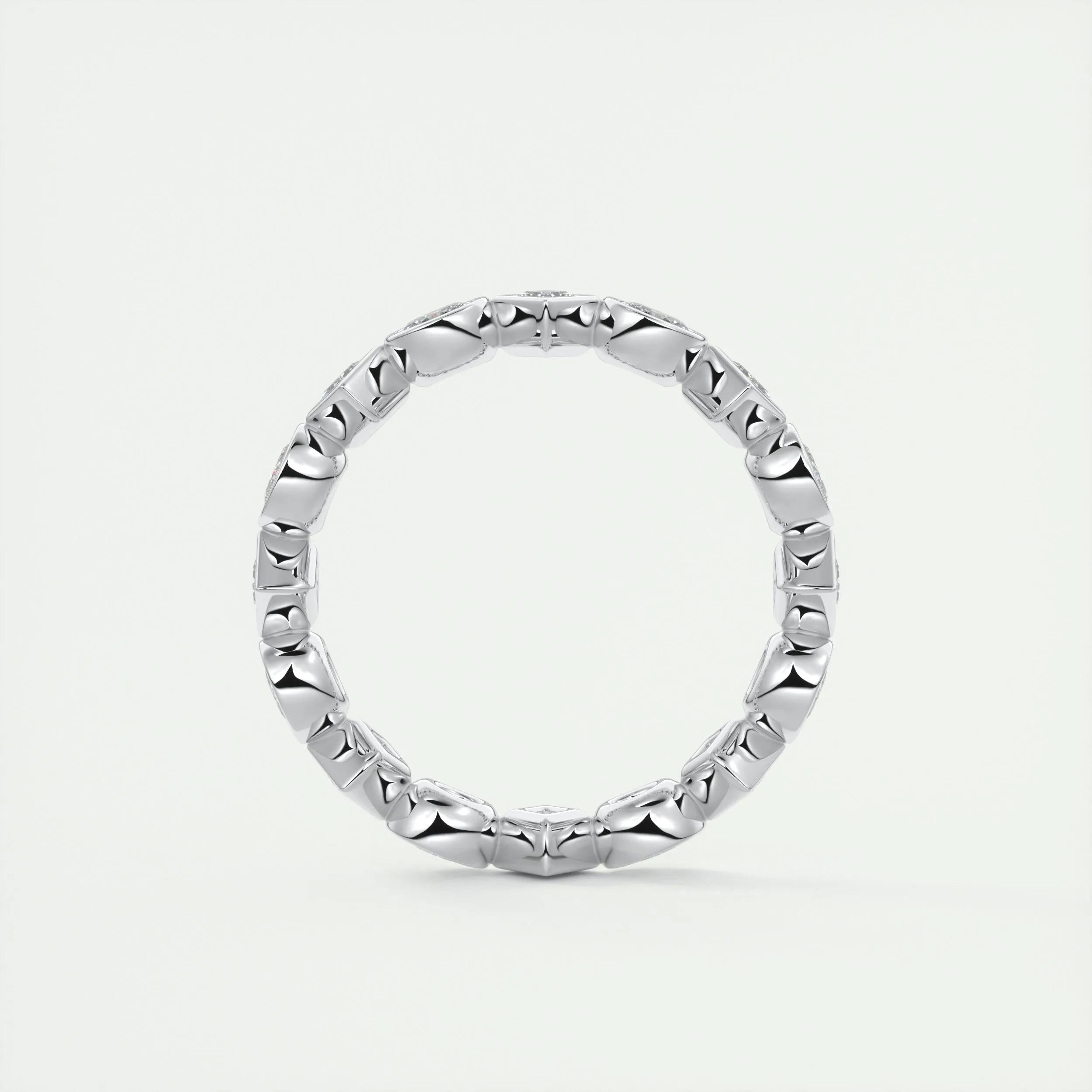 0.72 TCW Oval & Princess CVD Diamond Bezel Setting Wedding Band - Camila Brown