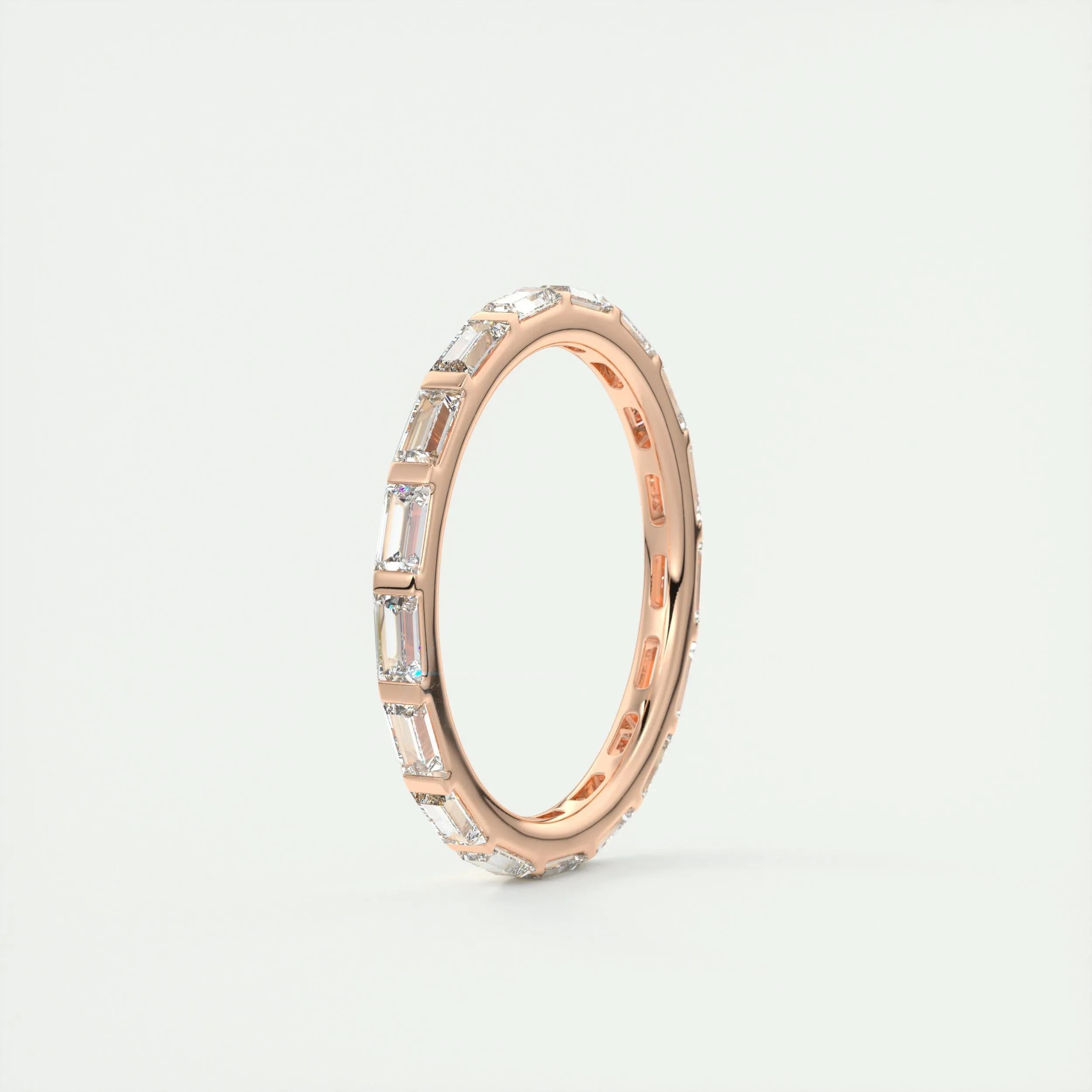 1.02 TCW Baguette CVD Diamond Bar Wedding Band - Camila Brown