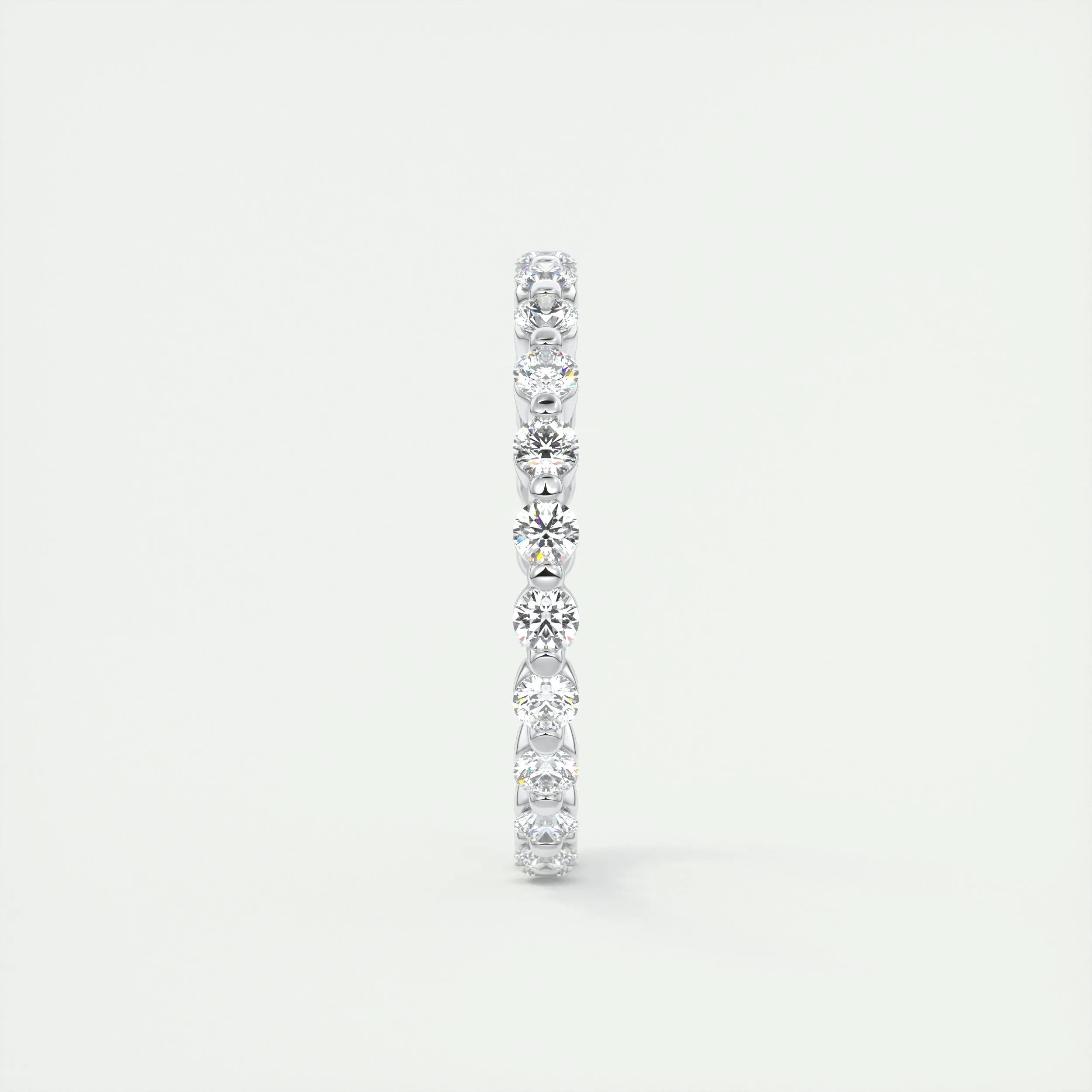 0.69 TCW Round CVD Diamond bubble prong Wedding Band - Camila Brown