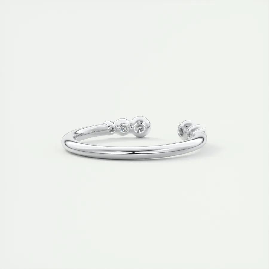 0.22 TCW Round CVD Diamond Bezel Open Wedding Band - Camila Brown