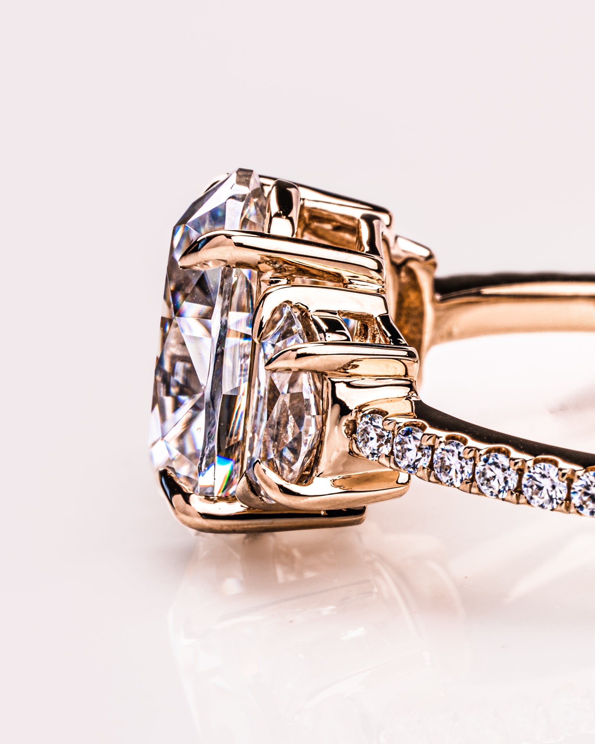 1.30 - 3.30 CT Oval F/VS2 CVD Diamond Three Stone Style Engagement Ring - Camila Brown