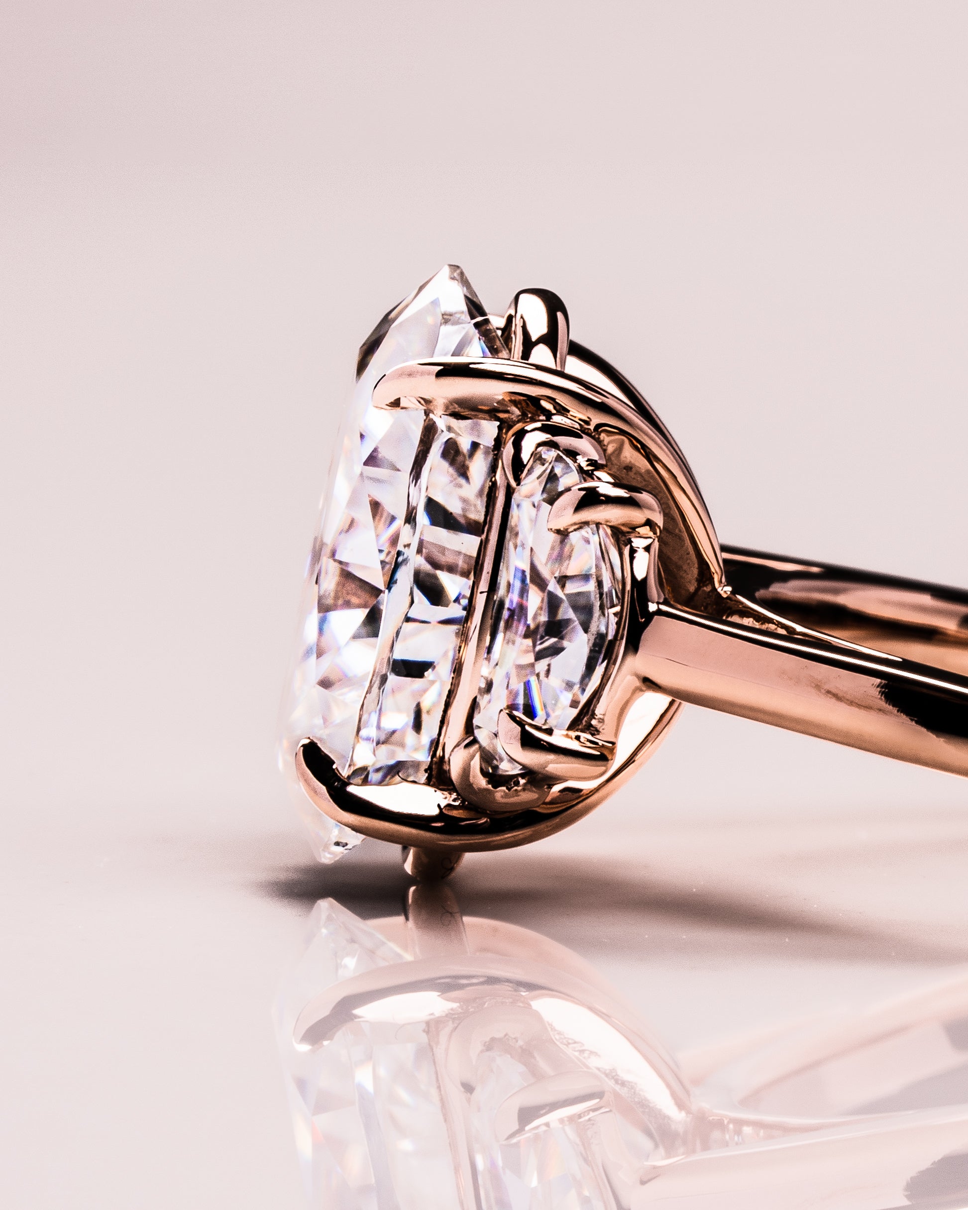 1.0 - 3.0 CT Oval F/VS2 CVD Diamond Three Stones Engagement Ring - Camila Brown