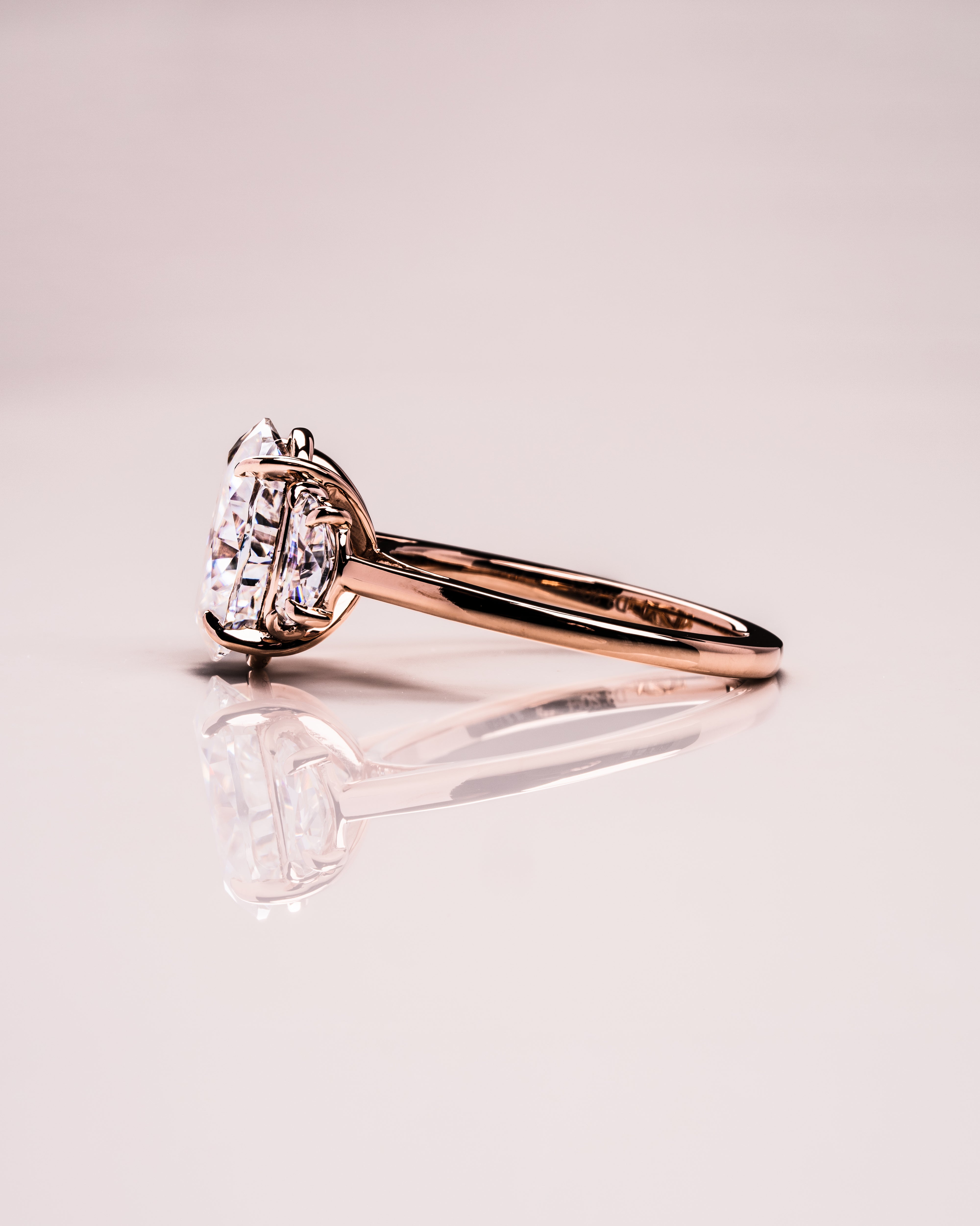 1.0 - 3.0 CT Oval F/VS2 CVD Diamond Three Stones Engagement Ring - Camila Brown