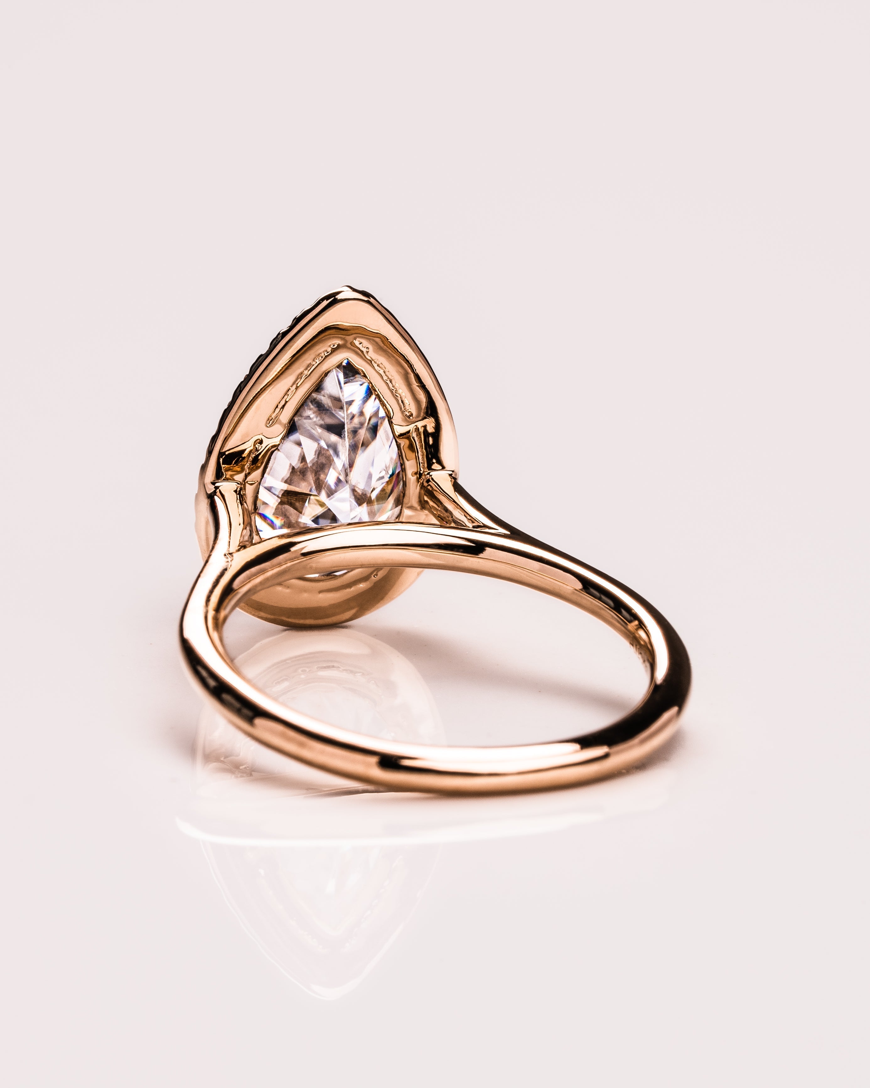 1.09-3.09 CT Pear E/VS1 CVD Diamond Halo Engagement Ring - Camila Brown