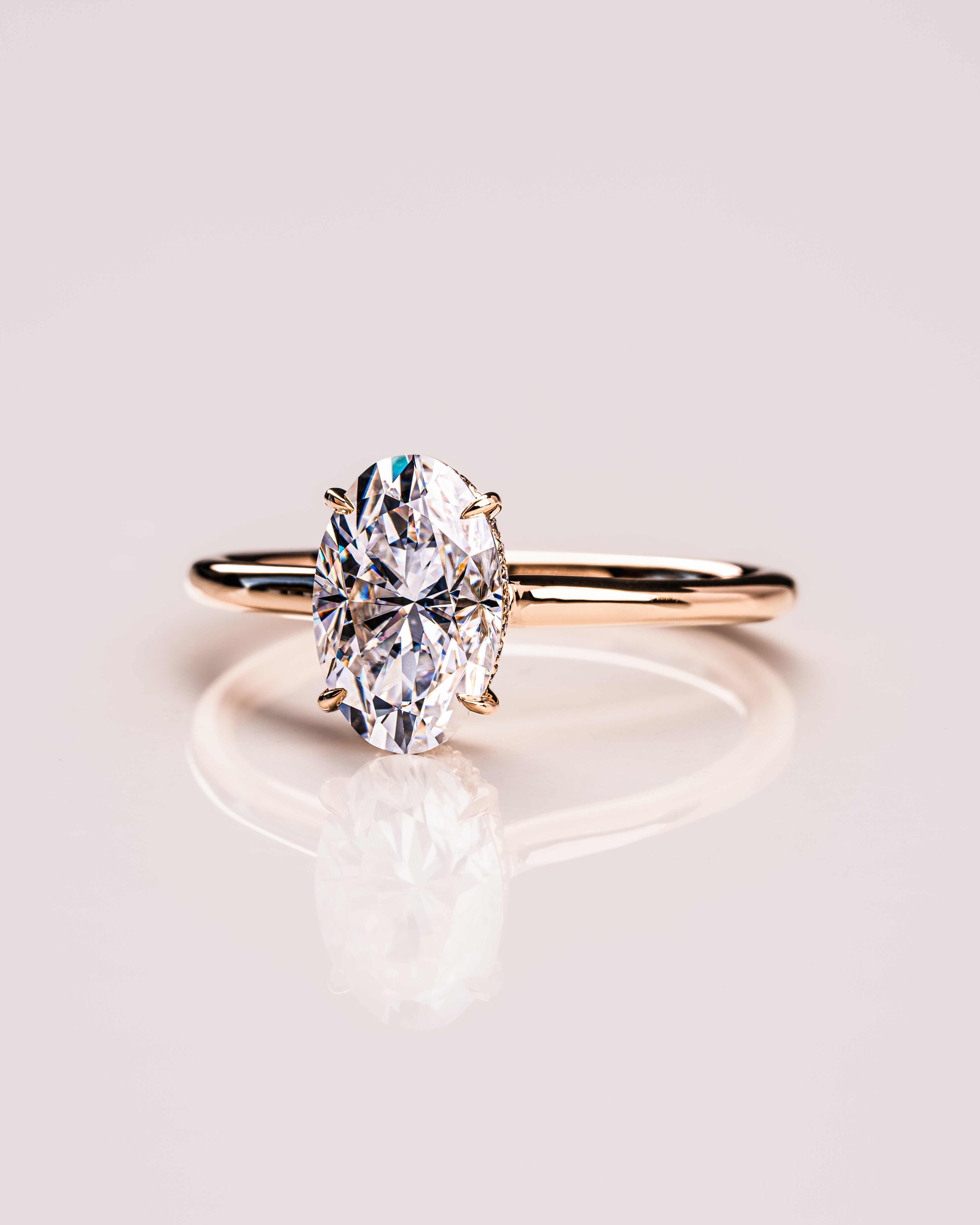 1.74 - 3.74 CT Oval F/VS1 CVD Diamond Hidden Halo Engagement Ring - Camila Brown