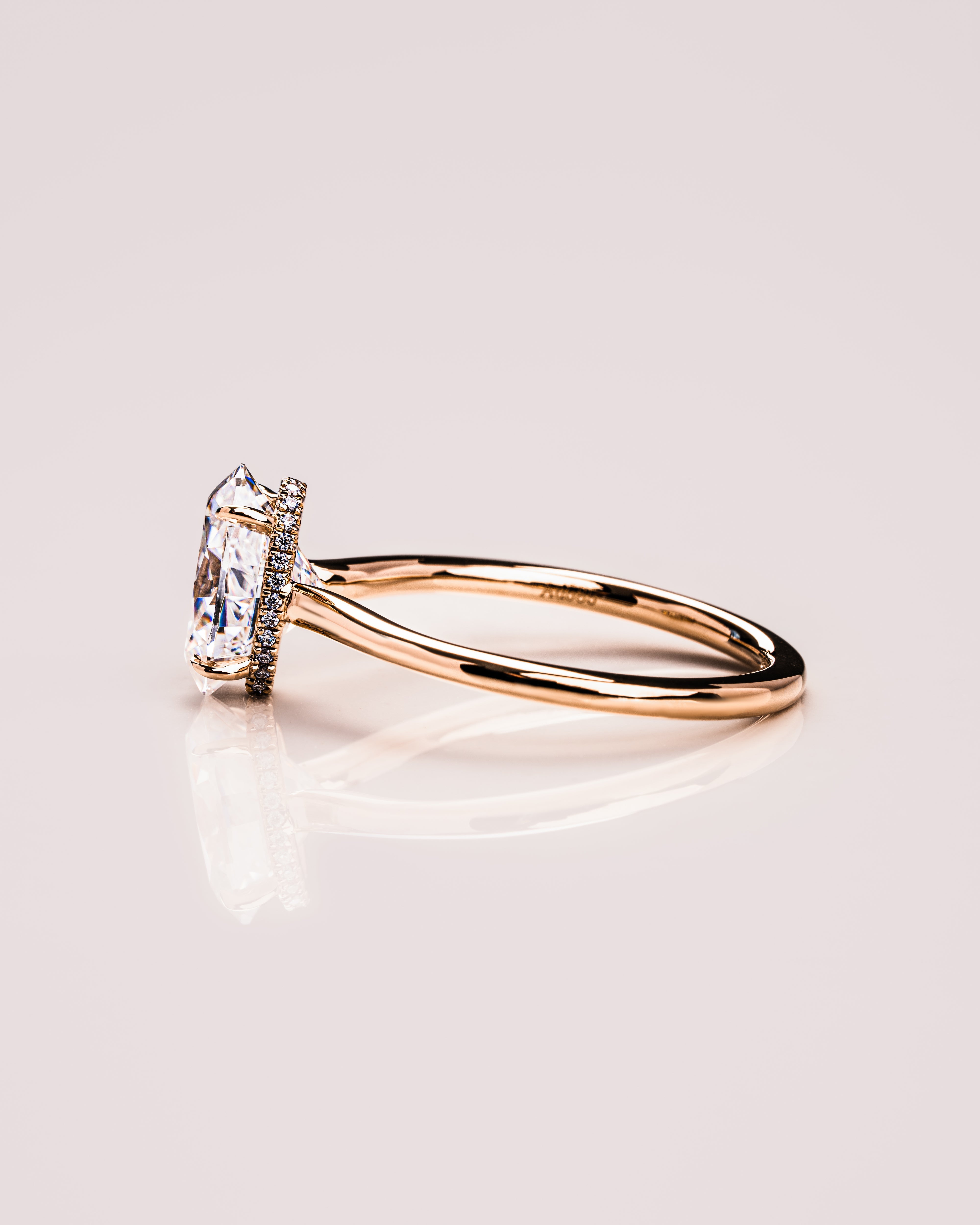 1.74 - 3.74 CT Oval F/VS1 CVD Diamond Hidden Halo Engagement Ring - Camila Brown