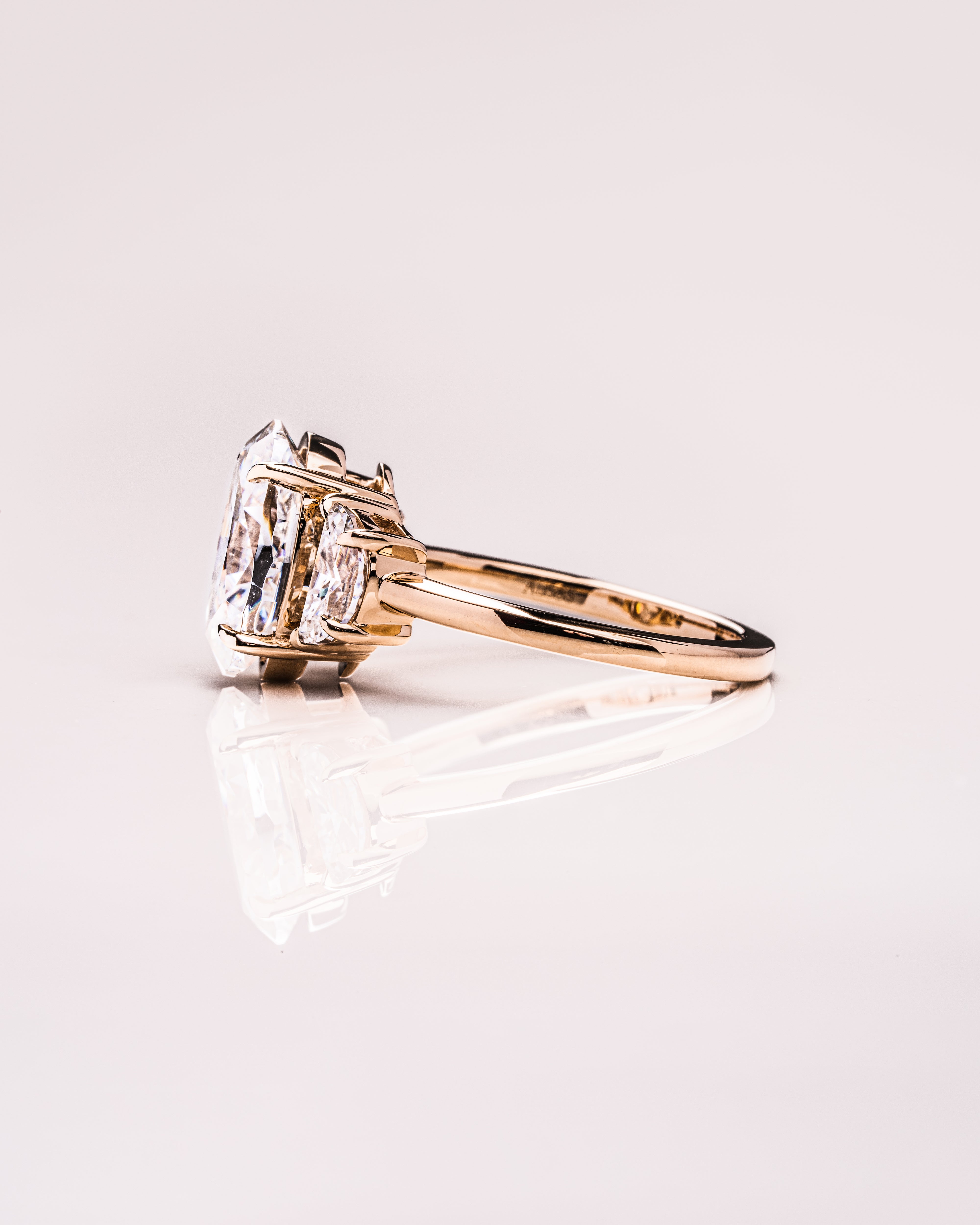 2.0 - 4.0 CT Oval G/VS2 CVD Diamond Three Stone Engagement Ring - Camila Brown