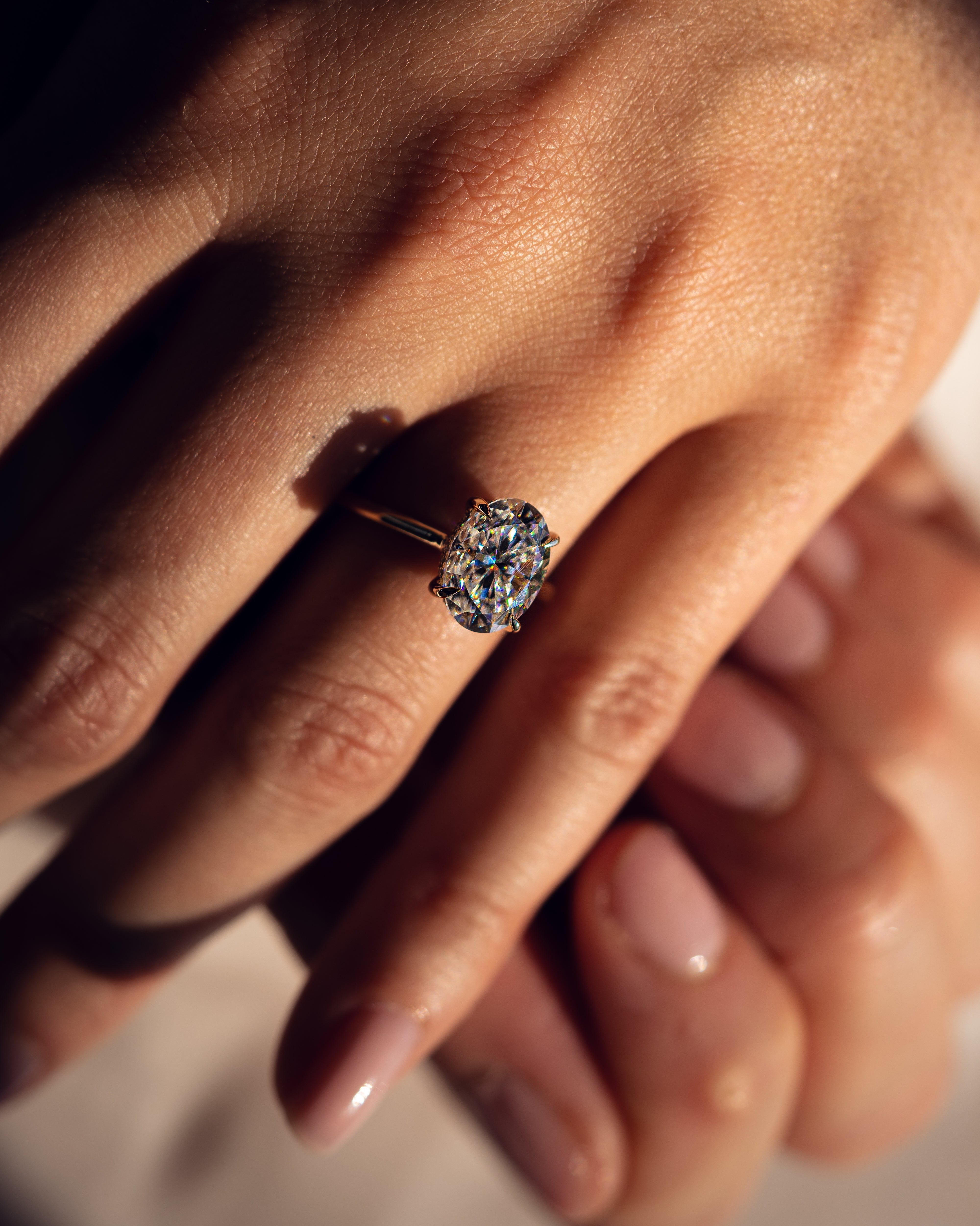 1.72-3.72 CT Oval F/VS1 CVD Diamond Hidden Halo Engagement Ring - Camila Brown