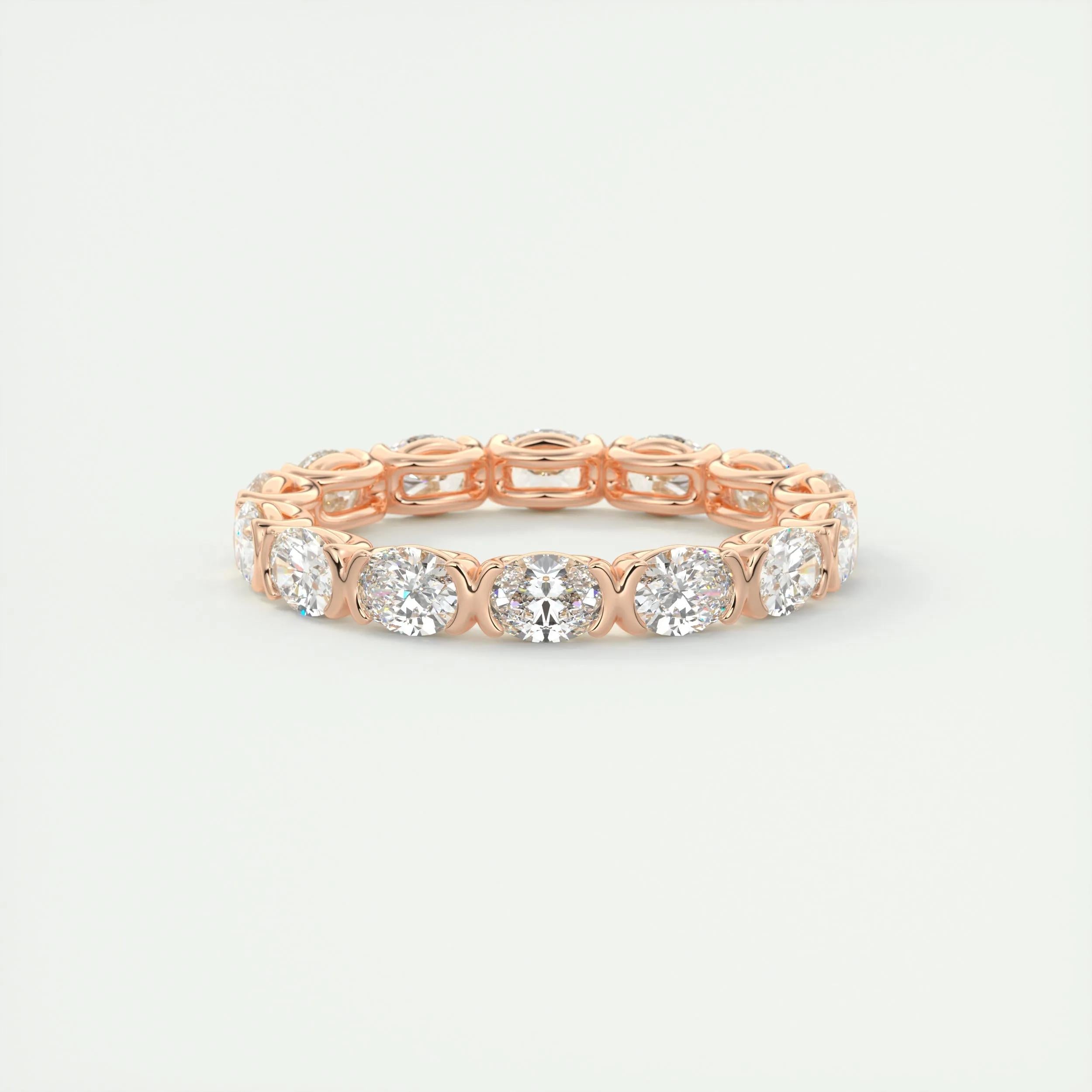 2.25 TCW Oval CVD Diamond Half Bezel Wedding Band - Camila Brown