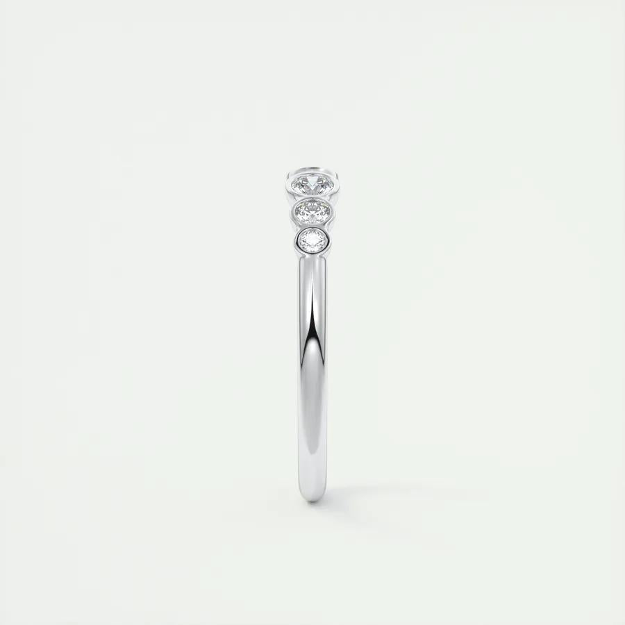0.22 TCW Round CVD Diamond Bezel Open Wedding Band - Camila Brown