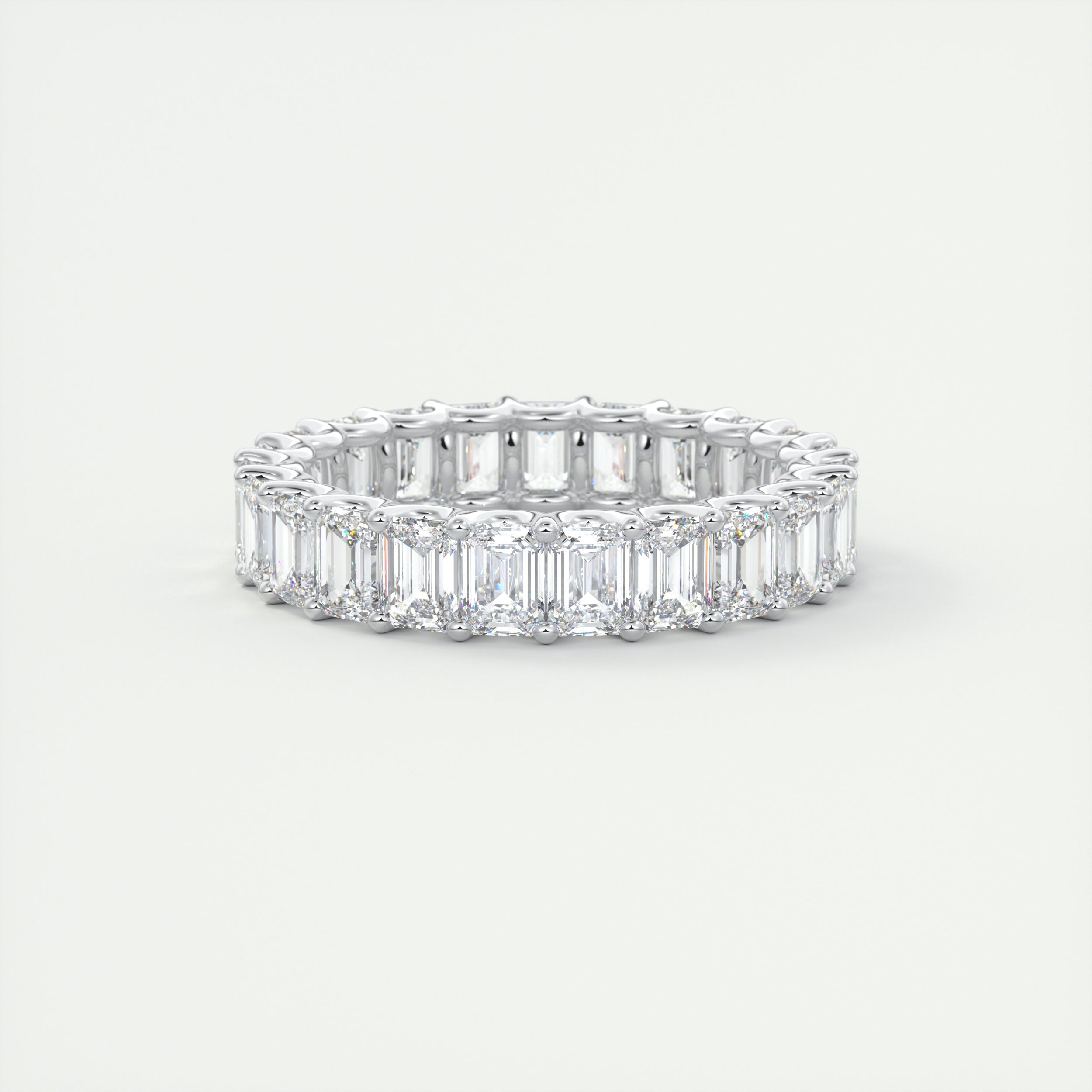 4.6 TCW Emerald CVD Diamond Full Eternity Wedding Band - Camila Brown