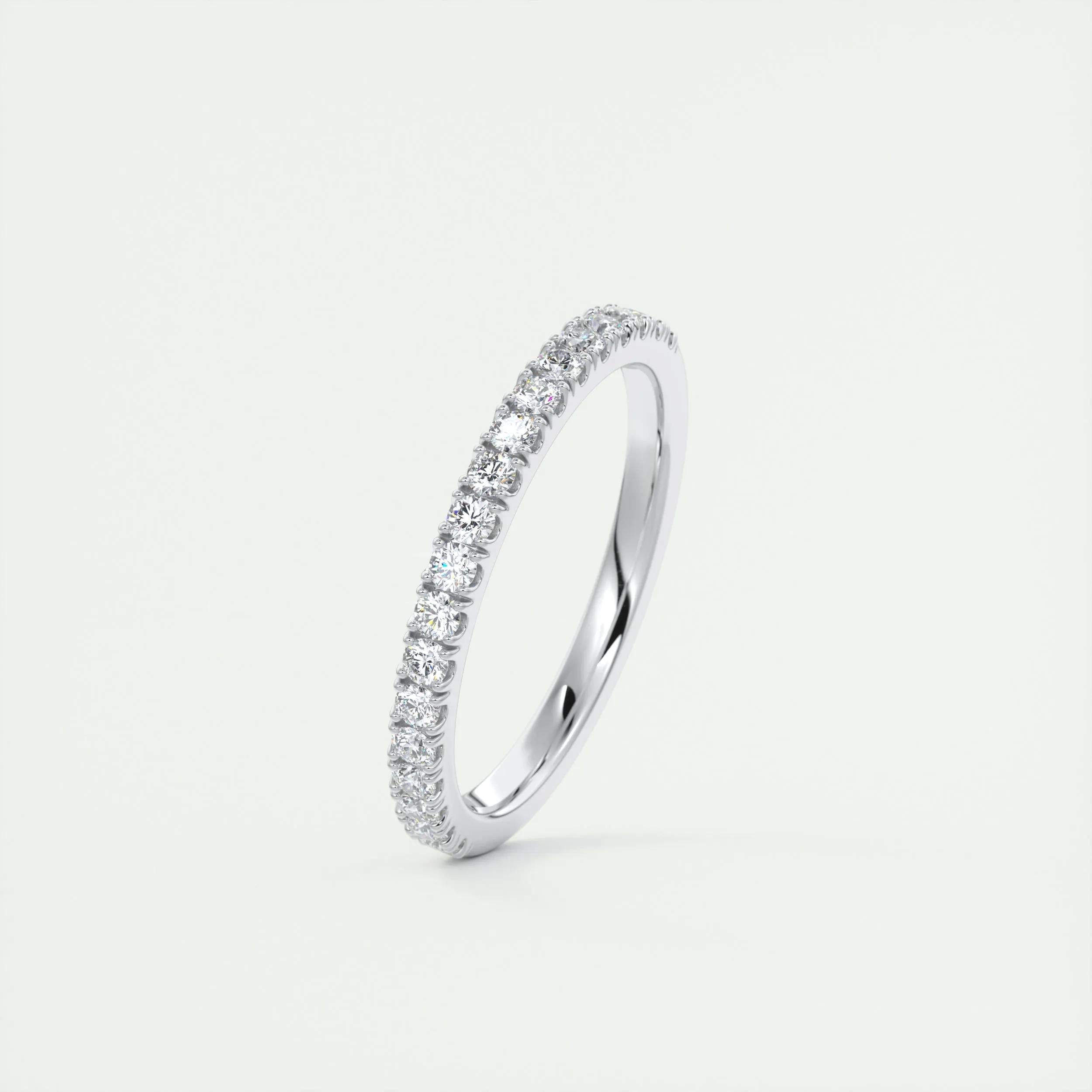 0.38 TCW Round CVD Diamond Half Eternity Wedding Band - Camila Brown