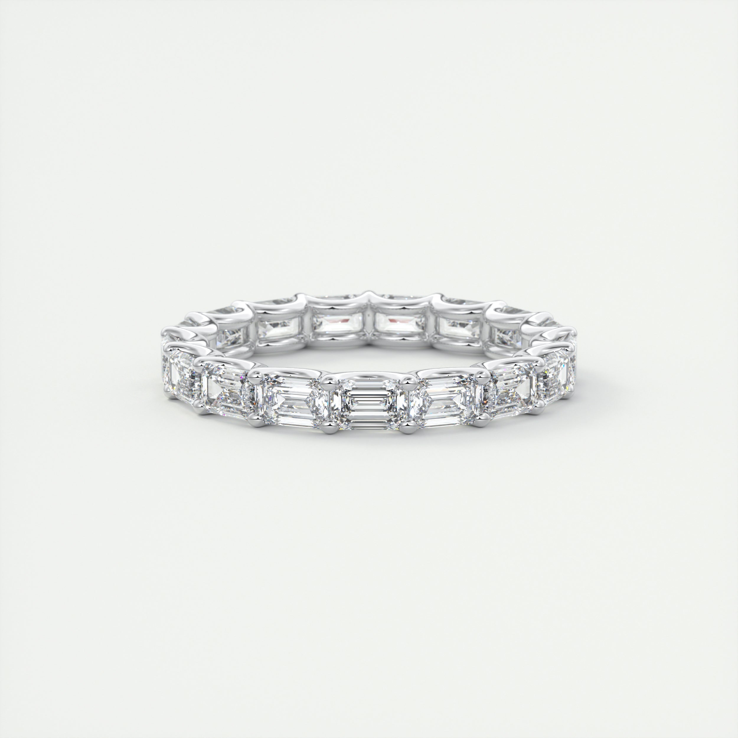 2.55 TCW Emerald CVD Diamond Full Eternity Wedding Band - Camila Brown
