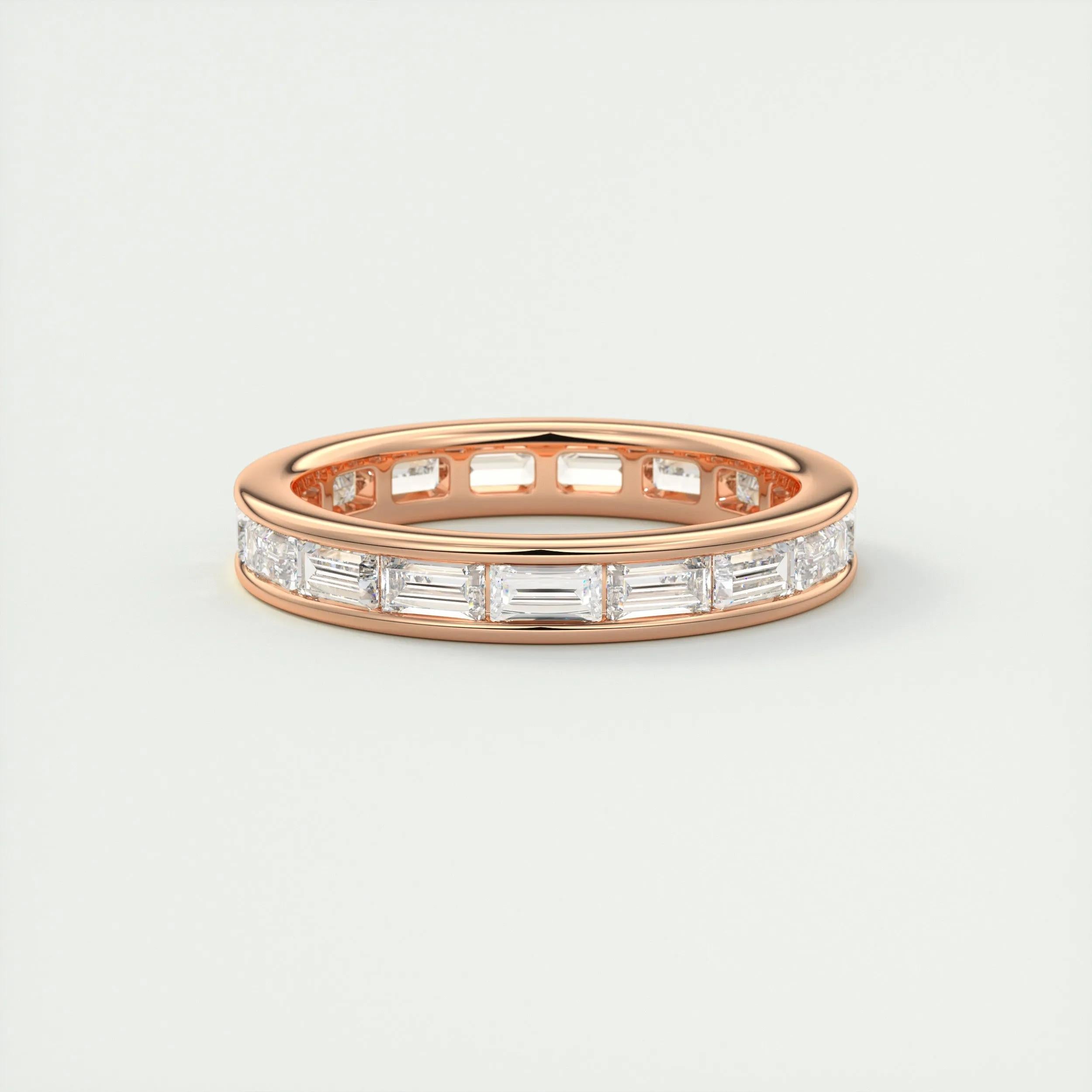 1.87 TCW Baguette CVD Diamond Chhanle Setting Wedding Band - Camila Brown