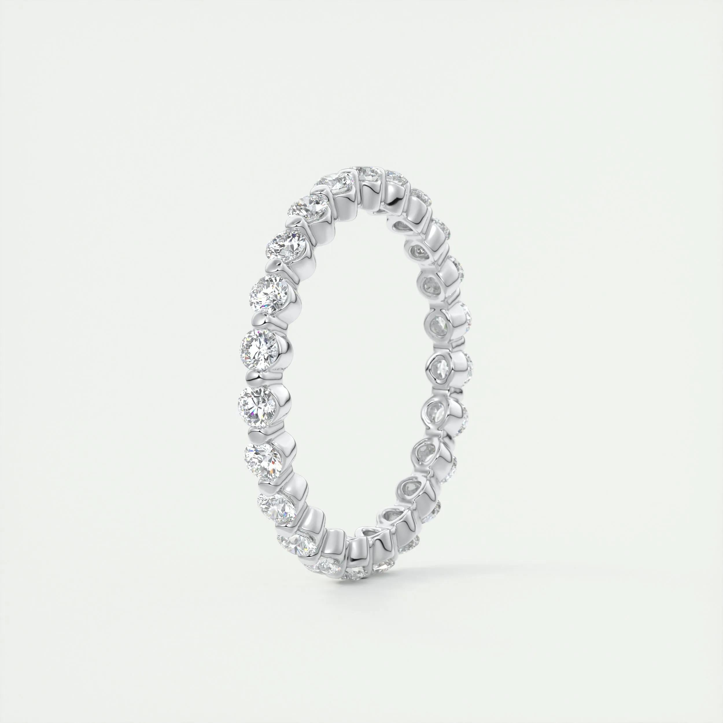 0.69 TCW Round CVD Diamond bubble prong Wedding Band - Camila Brown