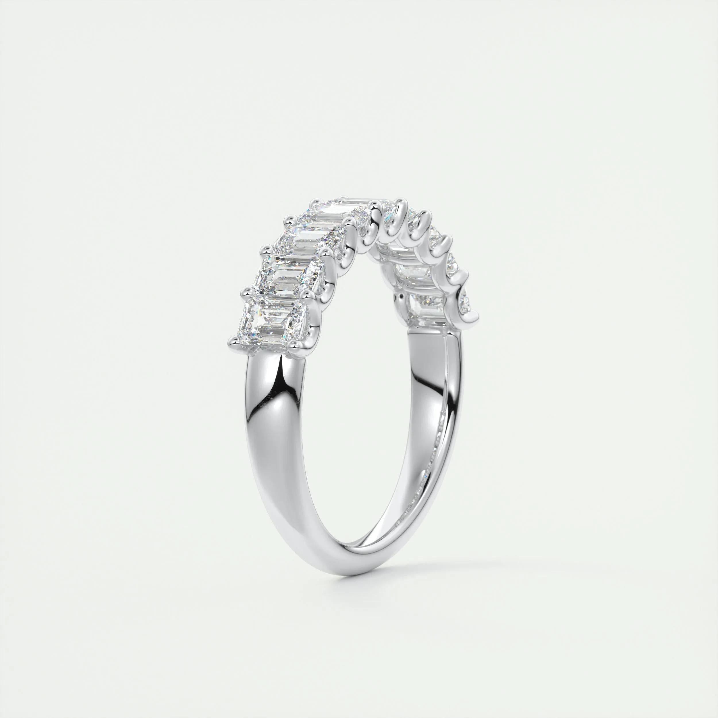 1.80 TCW Emerald CVD Diamond Half Eternity Wedding Band - Camila Brown