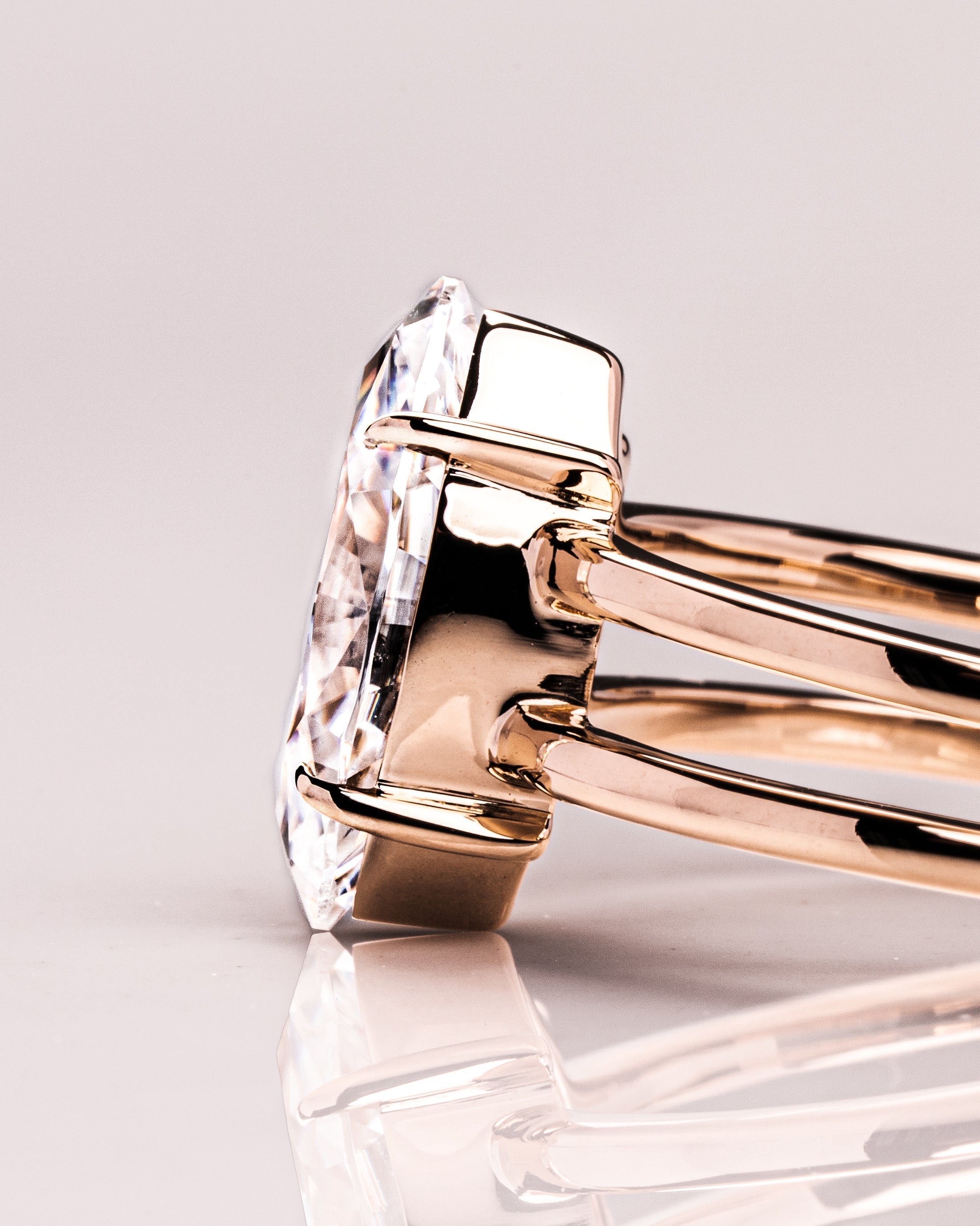 1.58 CT Marquise E/VS1 CVD Diamond Solitaire Double Band Engagement Ring - Camila Brown