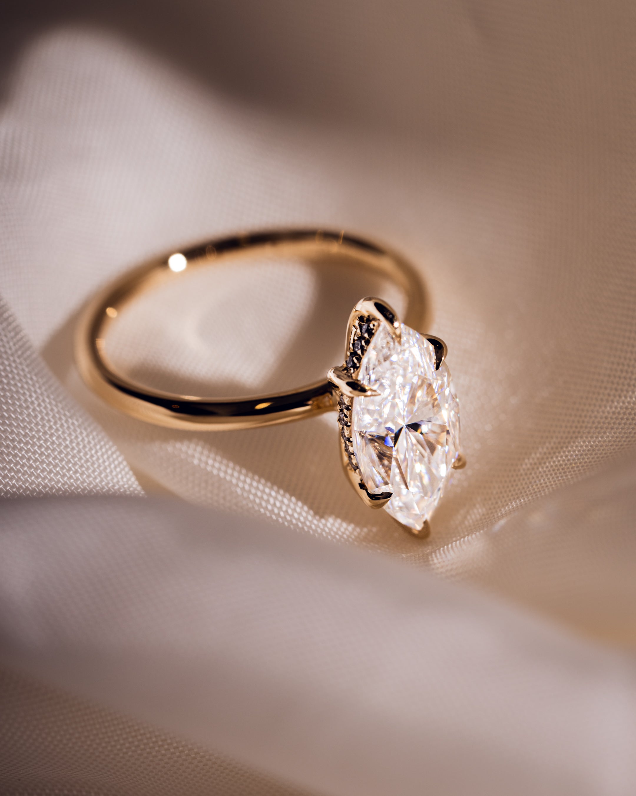 1.56 -3.56 CT Marquise E/VS2 CVD Diamond Hidden Halo Engagement Ring - Camila Brown