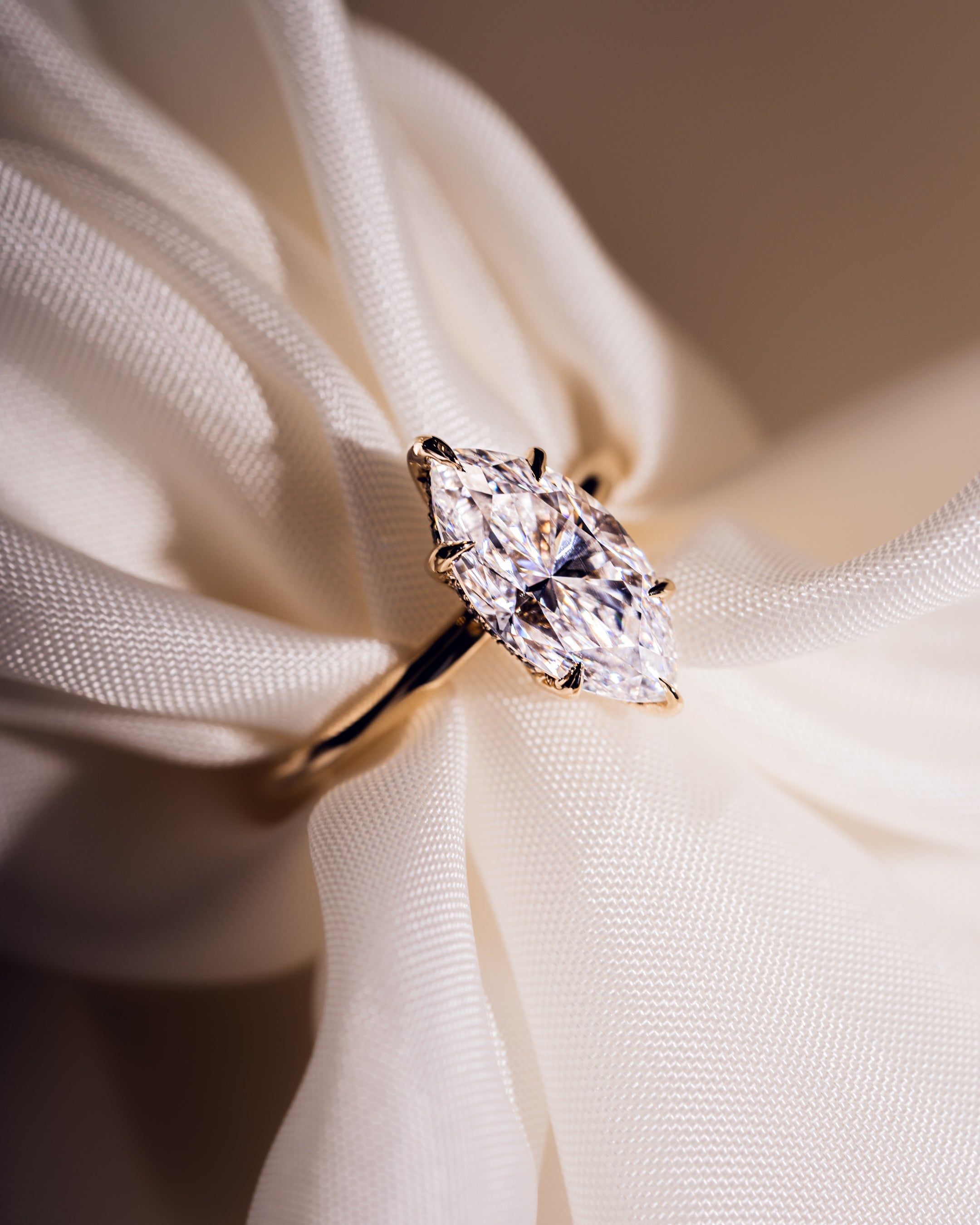 1.56 -3.56 CT Marquise E/VS2 CVD Diamond Hidden Halo Engagement Ring - Camila Brown