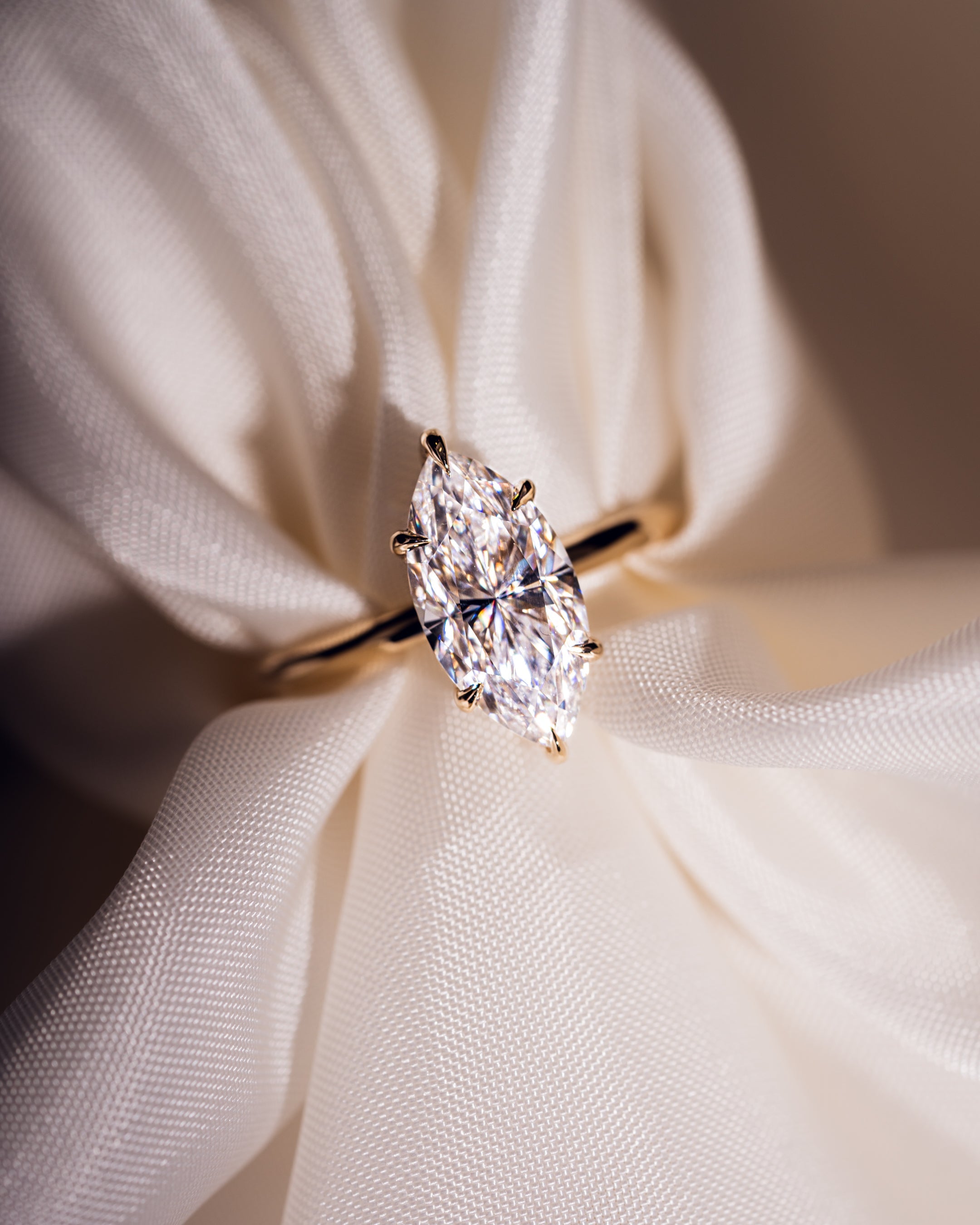 1.56 -3.56 CT Marquise E/VS2 CVD Diamond Hidden Halo Engagement Ring - Camila Brown