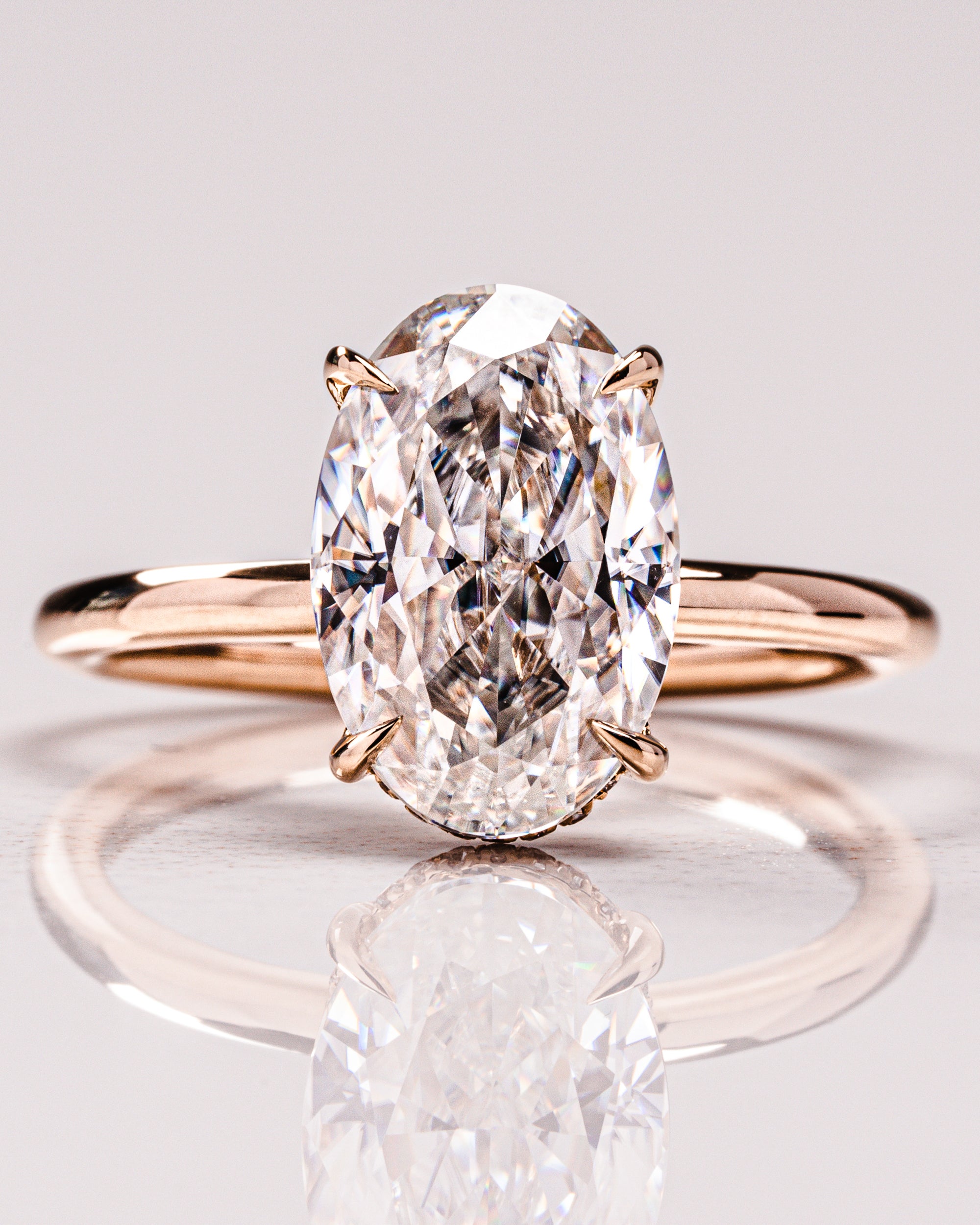2.0 - 4.0 CT Oval F/VS1 CVD Diamond Hidden Halo Engagement Ring - Camila Brown