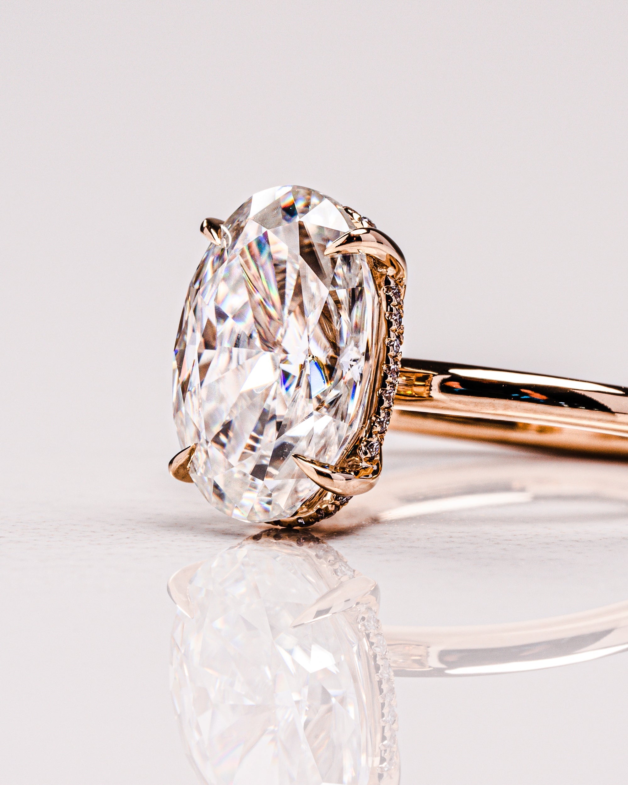 2.0 - 4.0 CT Oval F/VS1 CVD Diamond Hidden Halo Engagement Ring - Camila Brown