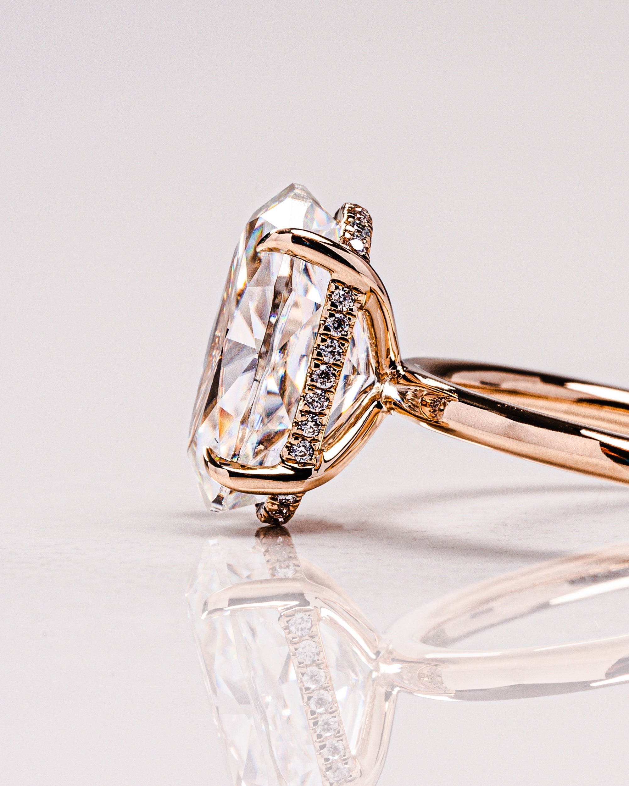 2.0 - 4.0 CT Oval F/VS1 CVD Diamond Hidden Halo Engagement Ring - Camila Brown